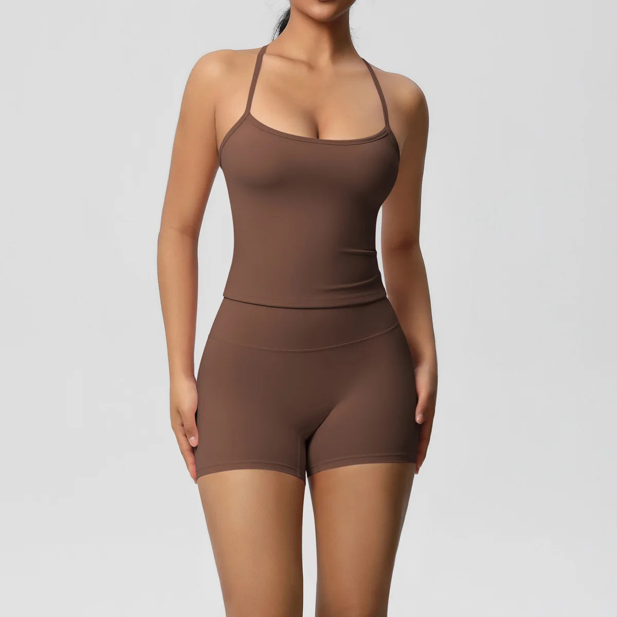 Yoga Sport Set Women Seamless Crop Top Bra Shorts Yoga Set Comfort Elastic Sportsuit Workout Outfit Fitness Gym Clothes