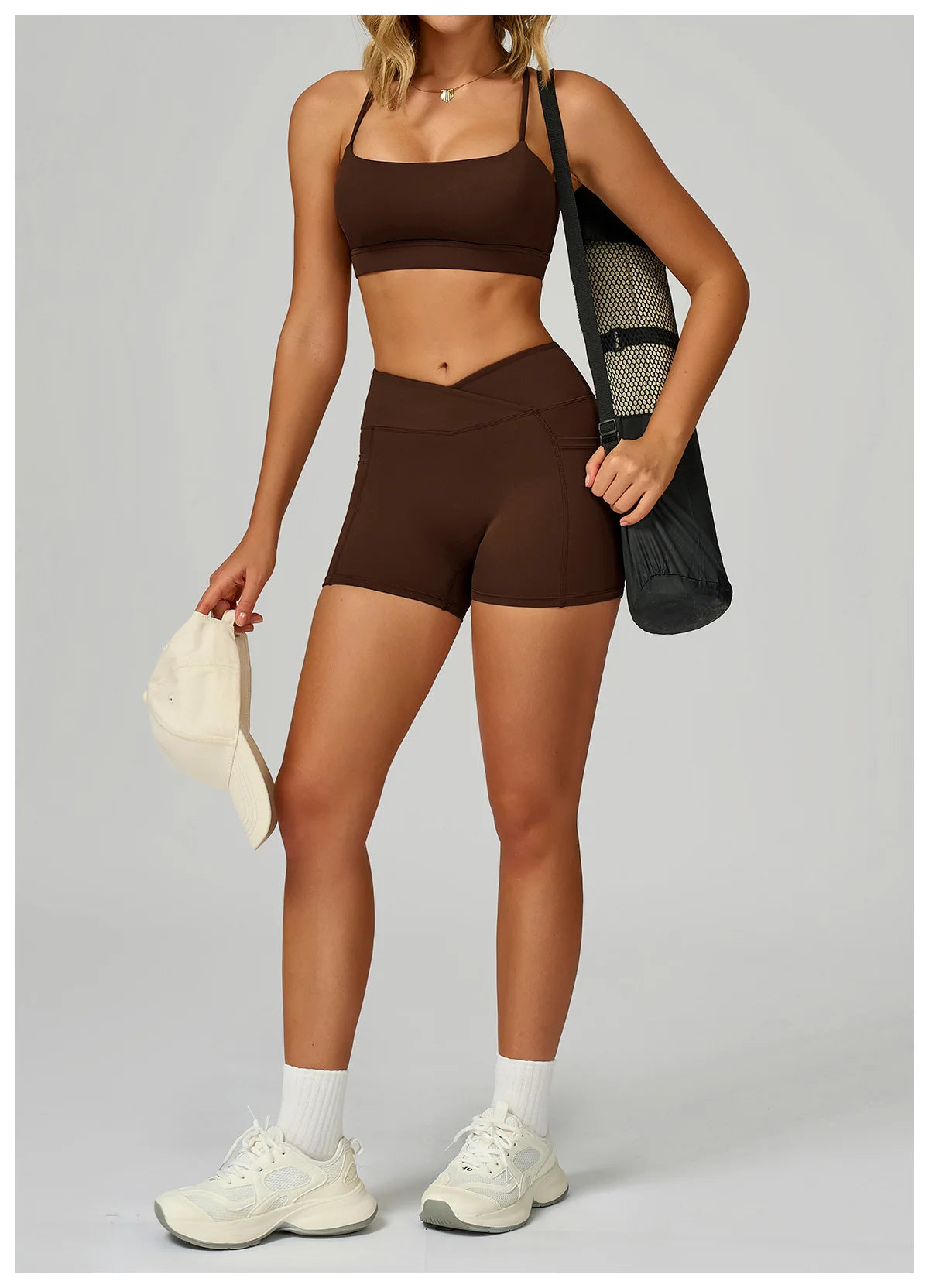 Cross Waist Head Yoga Shorts High Waist Workout Fitness Lift Butt Fitness Tights Gym Running Body Shaper Pants Casual Sportswear