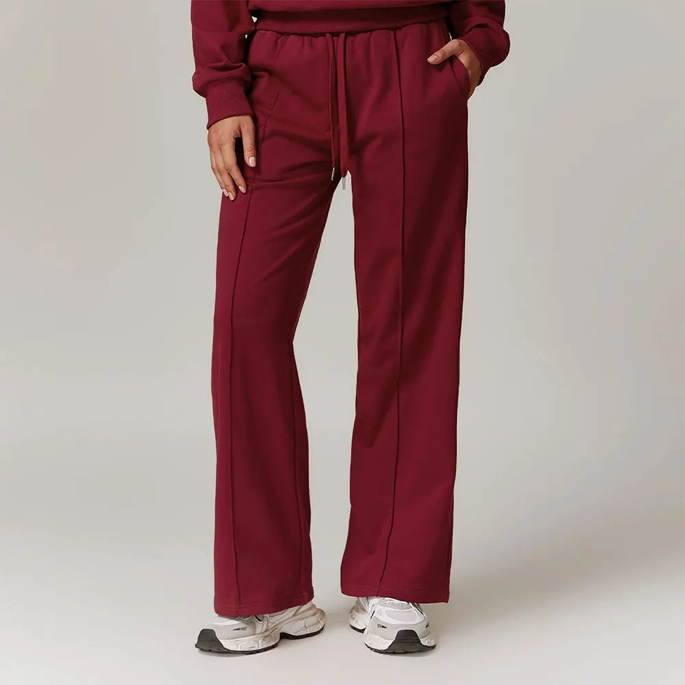 Winter High Waist Loose Fit Sports Sweatpants for Women Pocket Straight Leg Casual Pants Fitness Running Sports Pants for Women