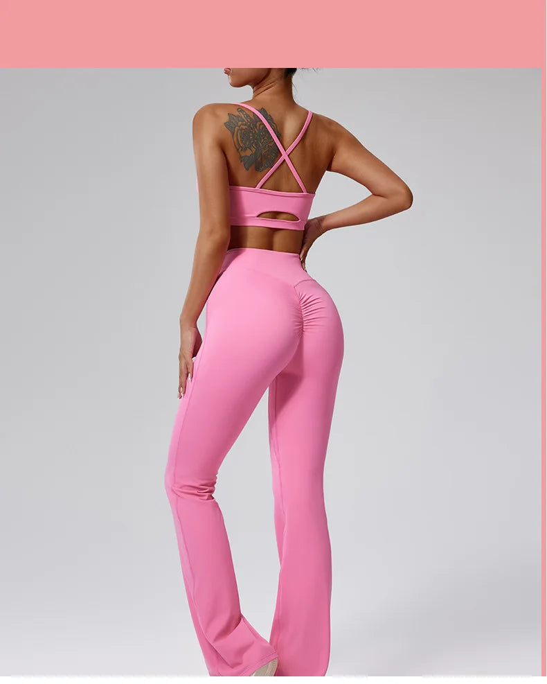 Women Tracksuit 2PCS Yoga Set Workout Clothes Sportswear Gym Clothing High Waist Leggings Fitness Bra Sports Suits Athletic Wear