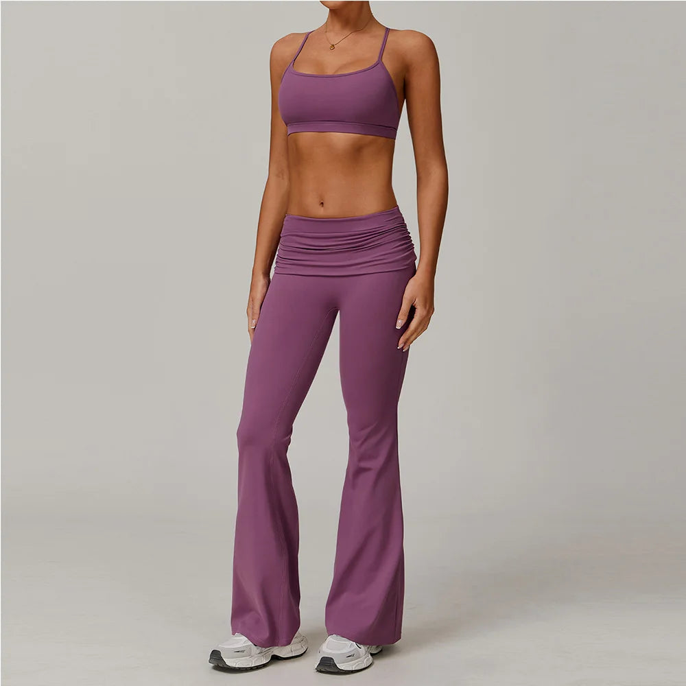 Yoga Clothes 2 Piece Women's Tracksuit Athletic Wear Pilates Fitness Suit Gym Workout Push Up Clothes Sports Bra Leggings Suit