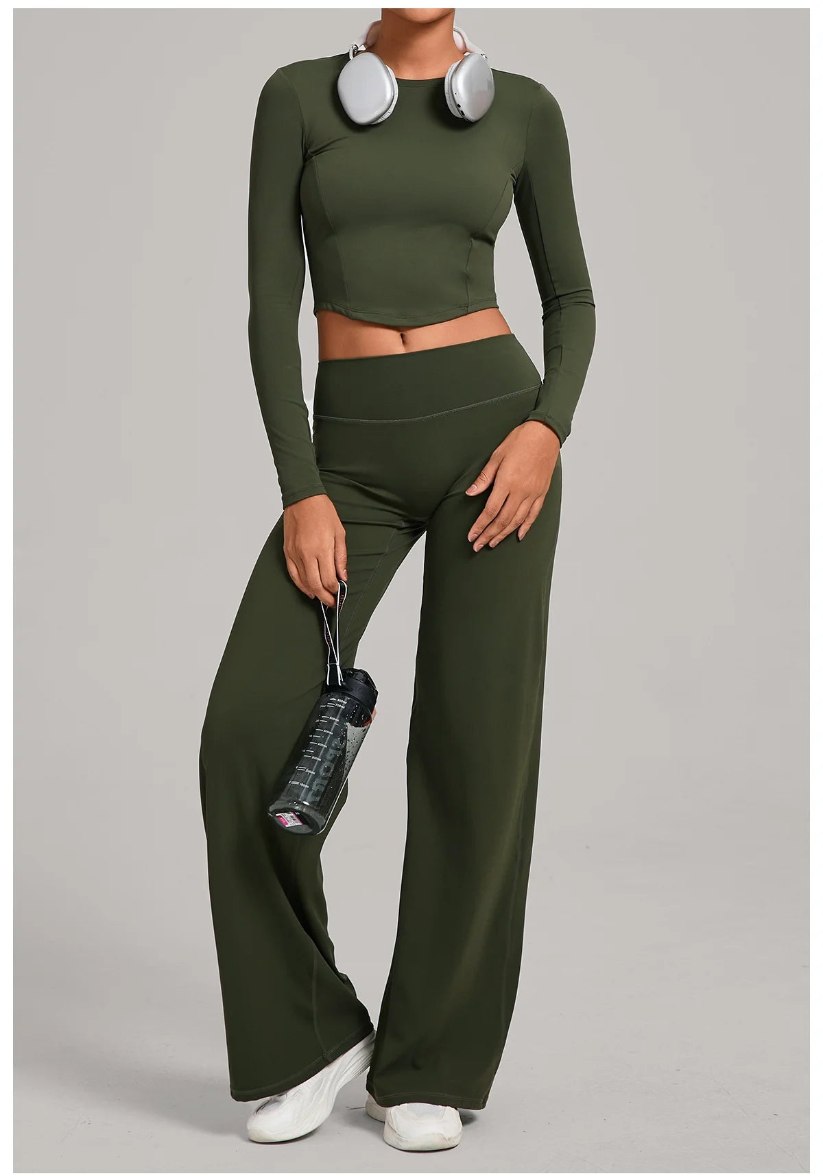 Gym Outfits 2PCS Yoga Suit Sports Set Women Sportswear Quick-Drying Women Tracksuit Running Workout Long Sleeve Yoga Clothing