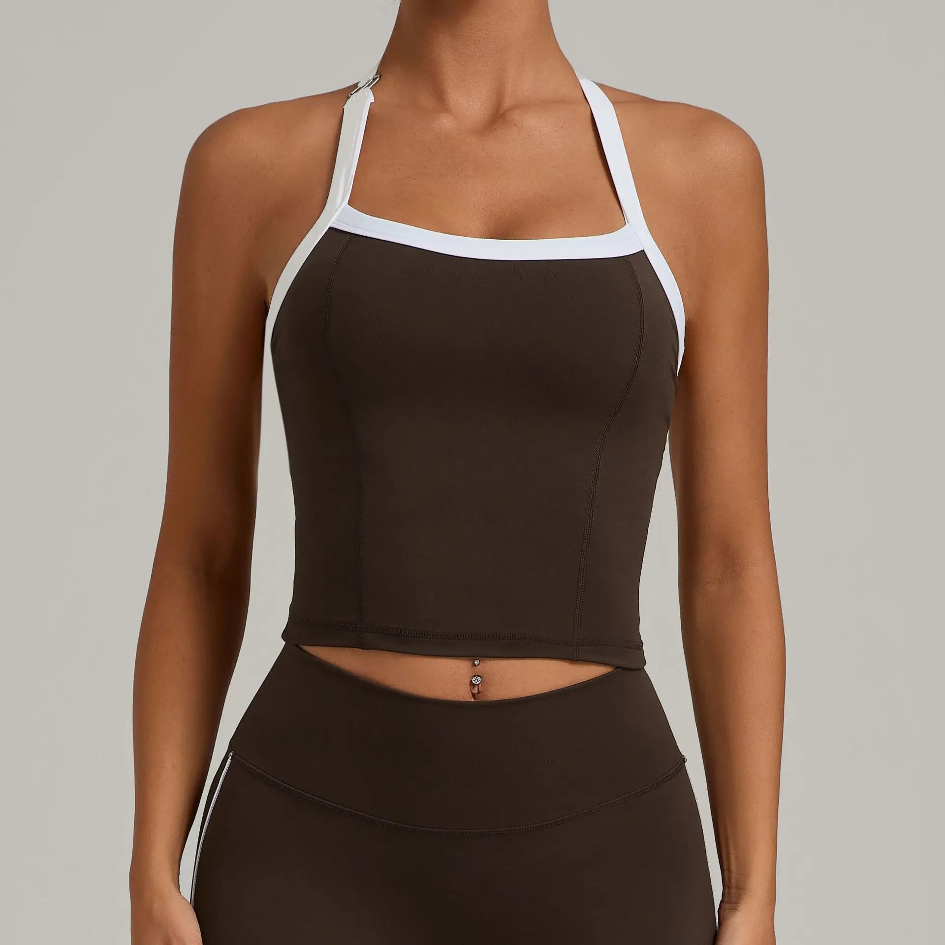 Women Sports Bra Hanging Neck Top Push Up Fitness Yoga Bra Color Blocked Underwear Gym Sport Tops Women Running Vest Bralette