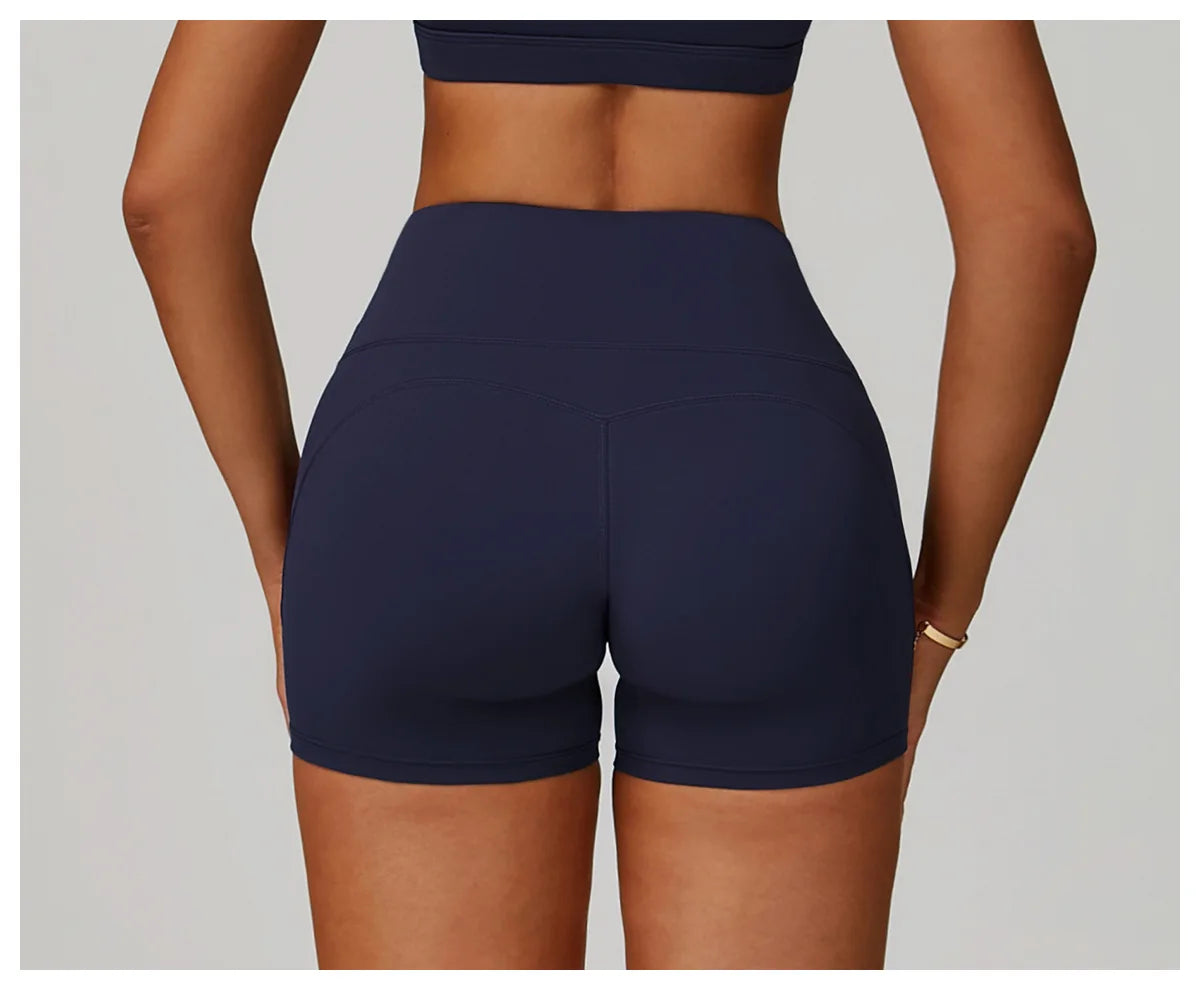 Impact Shorts Women Yoga Shorts High Waist Workout Lift Peach Butt Fitness Tight Gym Running Body Shaper Pants Casual Sportswear