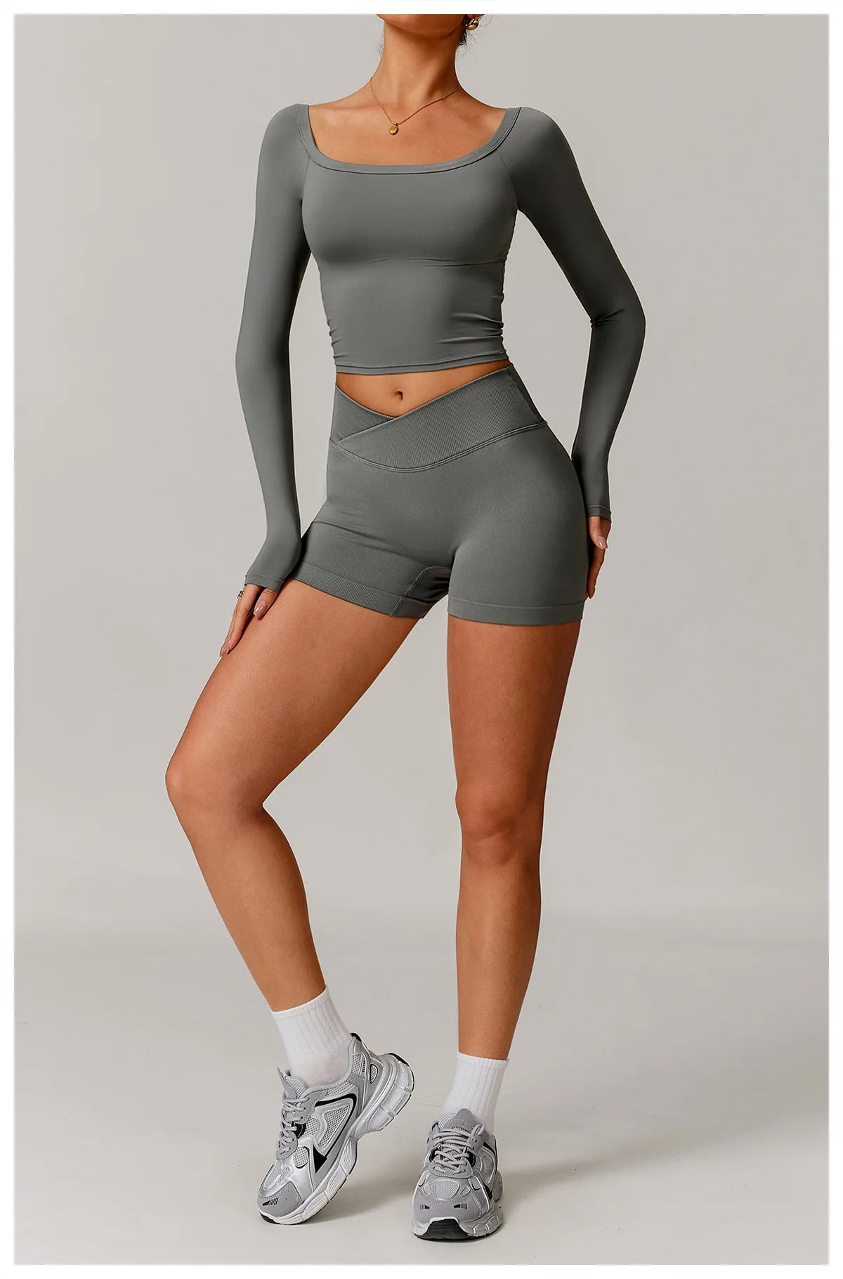 2 Pieces Yoga Suit Sports Set Women Athletic Wear Gym Set Women Tracksuit Running Workout Long Sleeve Sports Shirt Yoga Clothing