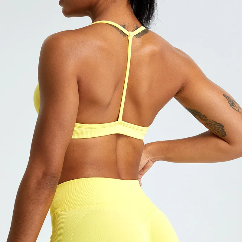 Women Sports Underwear High Support Sports Top Push Up Yoga Bra Gym Crop Top High Strength Fitness Workout Bra Running Brassiere
