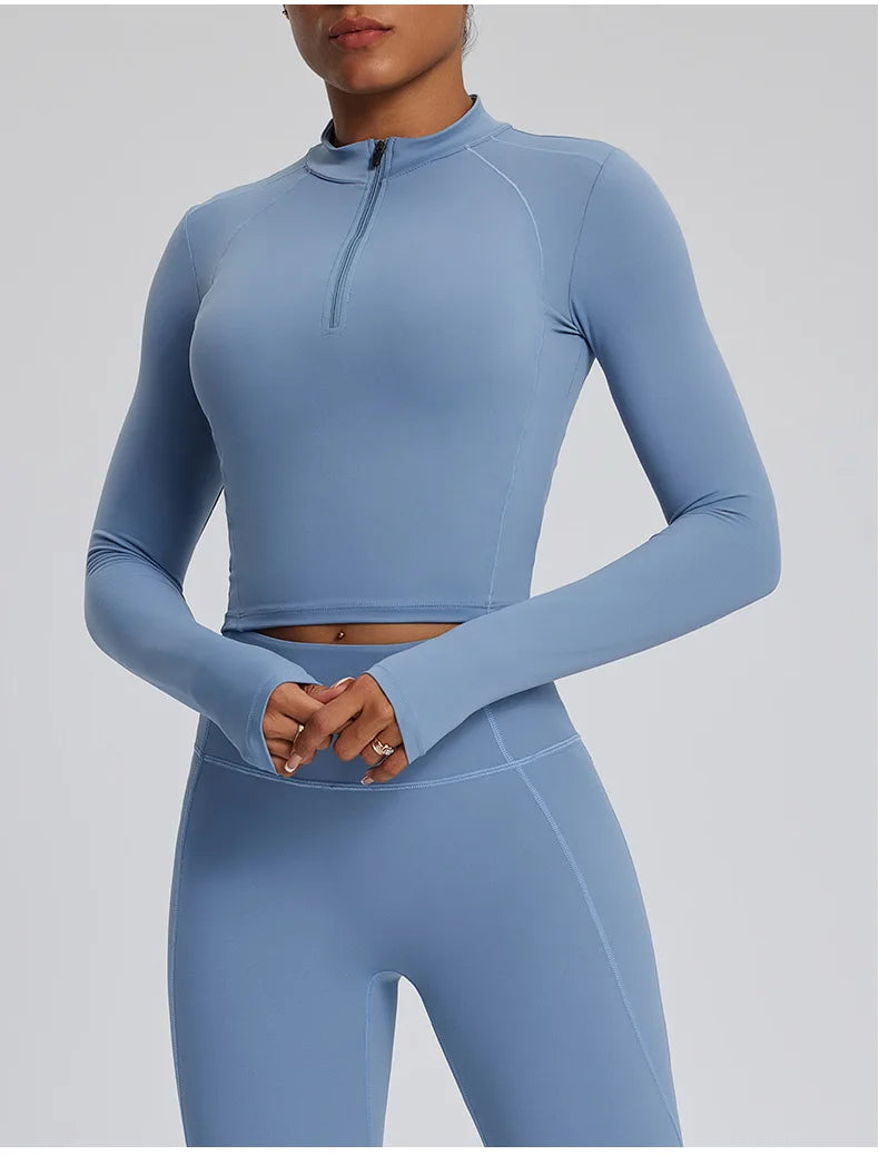 2PCS Yoga Suit Gym Set Women Clothes Running Tracksuit Workout Long Sleeve High Waist Bell-bottoms Sports Shirt Yoga Clothing