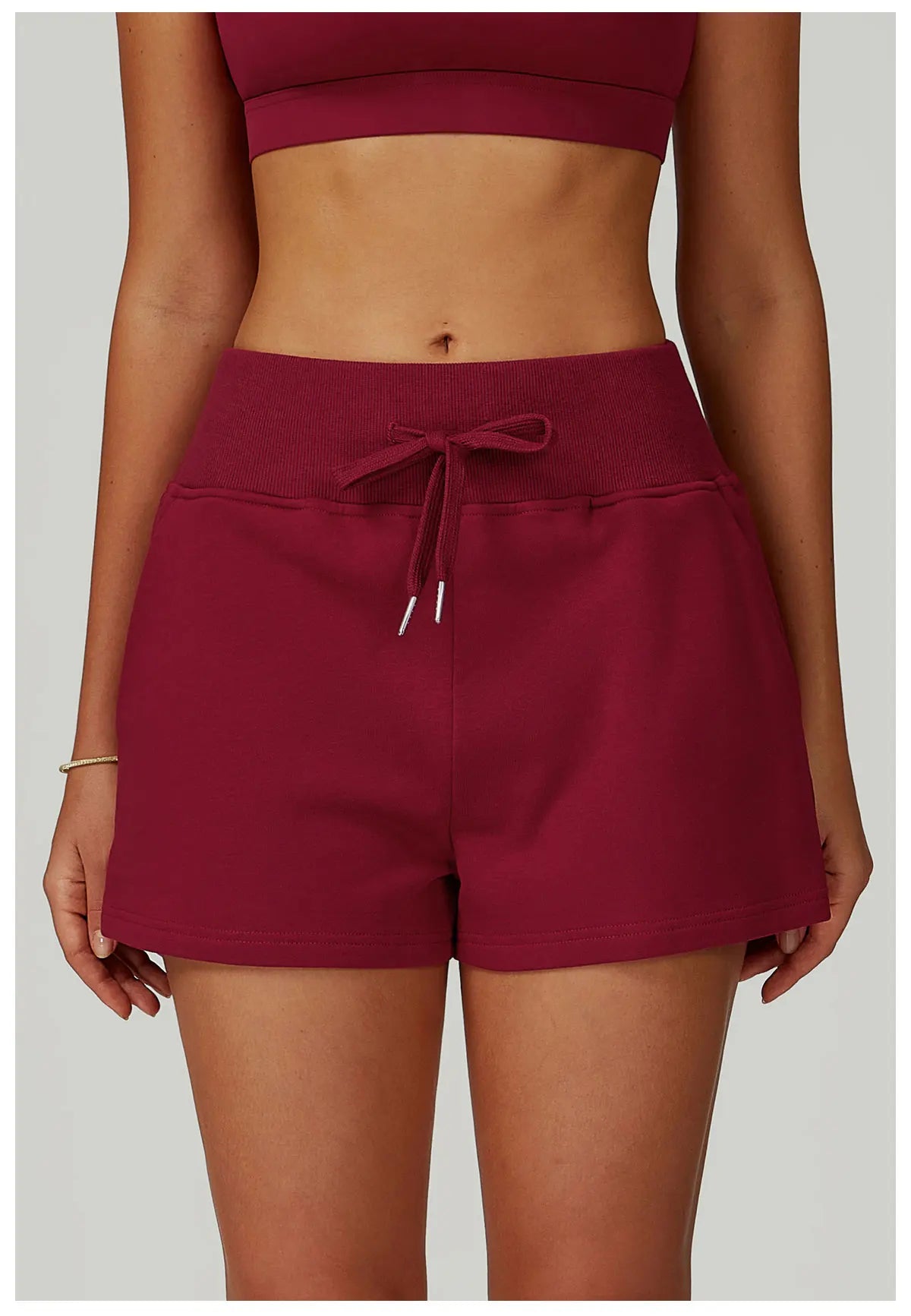 Winter High Waisted Sports Shorts Women's Pocket Drawstring Yoga Shorts Outdoor Sports Shorts Casual Versatile Running Shorts