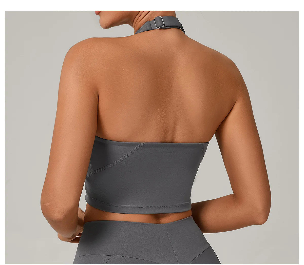 Sexy Impact Sports Bra Women Halter Top High Support Push-up Open Back Gym Bra Shockproof Running Fitness Yoga Workout Underwear