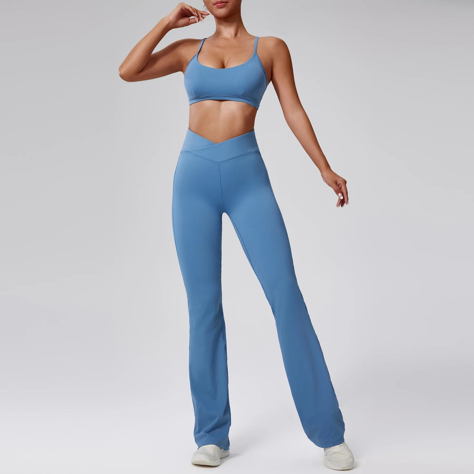 Women Tracksuit 2PCS Yoga Set Workout Clothes Sportswear Gym Clothing High Waist Leggings Fitness Bra Sports Suits Athletic Wear