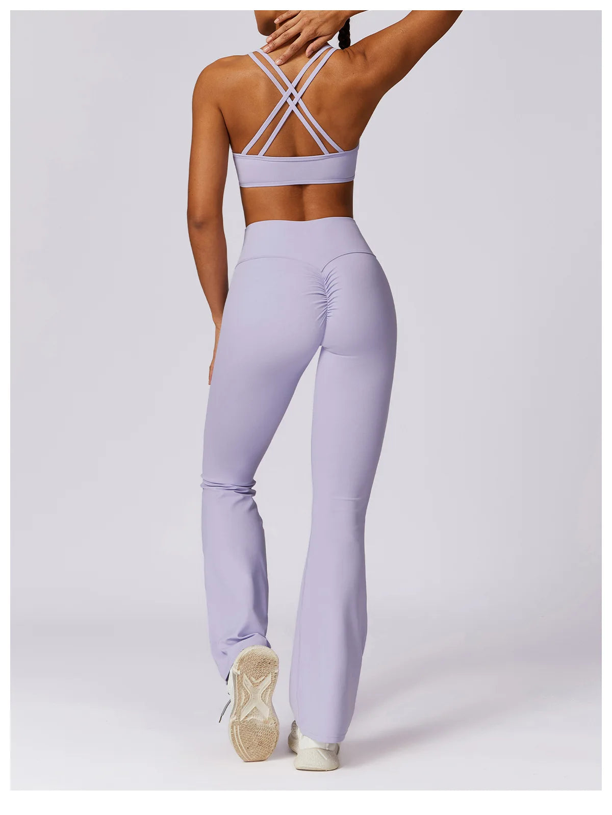 Yoga Bell-bottoms Tight Scrunch Butt Lifting Dance High Waist Tights Women Sport Pants Gym Running Breathable Fitness Leggings