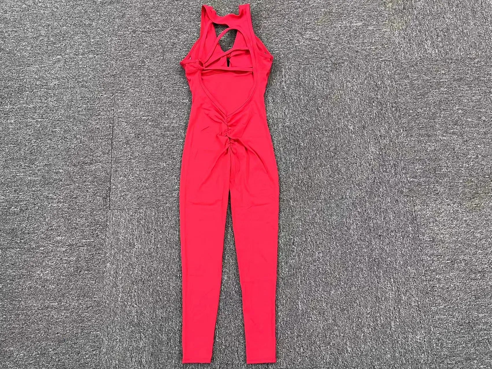Backless Yoga Jumpsuits Sports Fitness One-Piece Yoga Sleeveless Workout Clothes Running Sportswear Tight Training Tracksuits