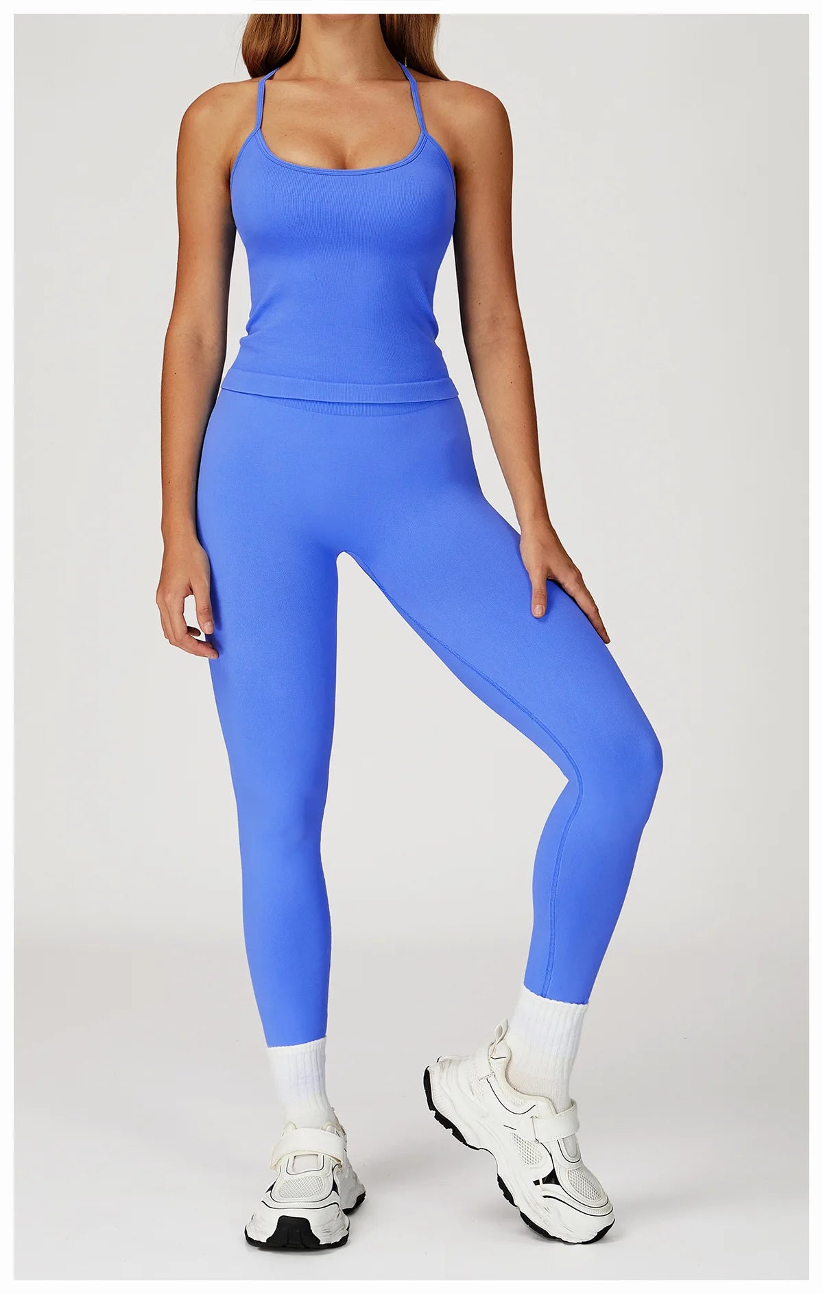 2PCS Seamless Yoga Set Gym Clothes Athletic Wear Women Fitness Set Tracksuits Sports Long Sleeved Gym Suit Leggings Sportswear