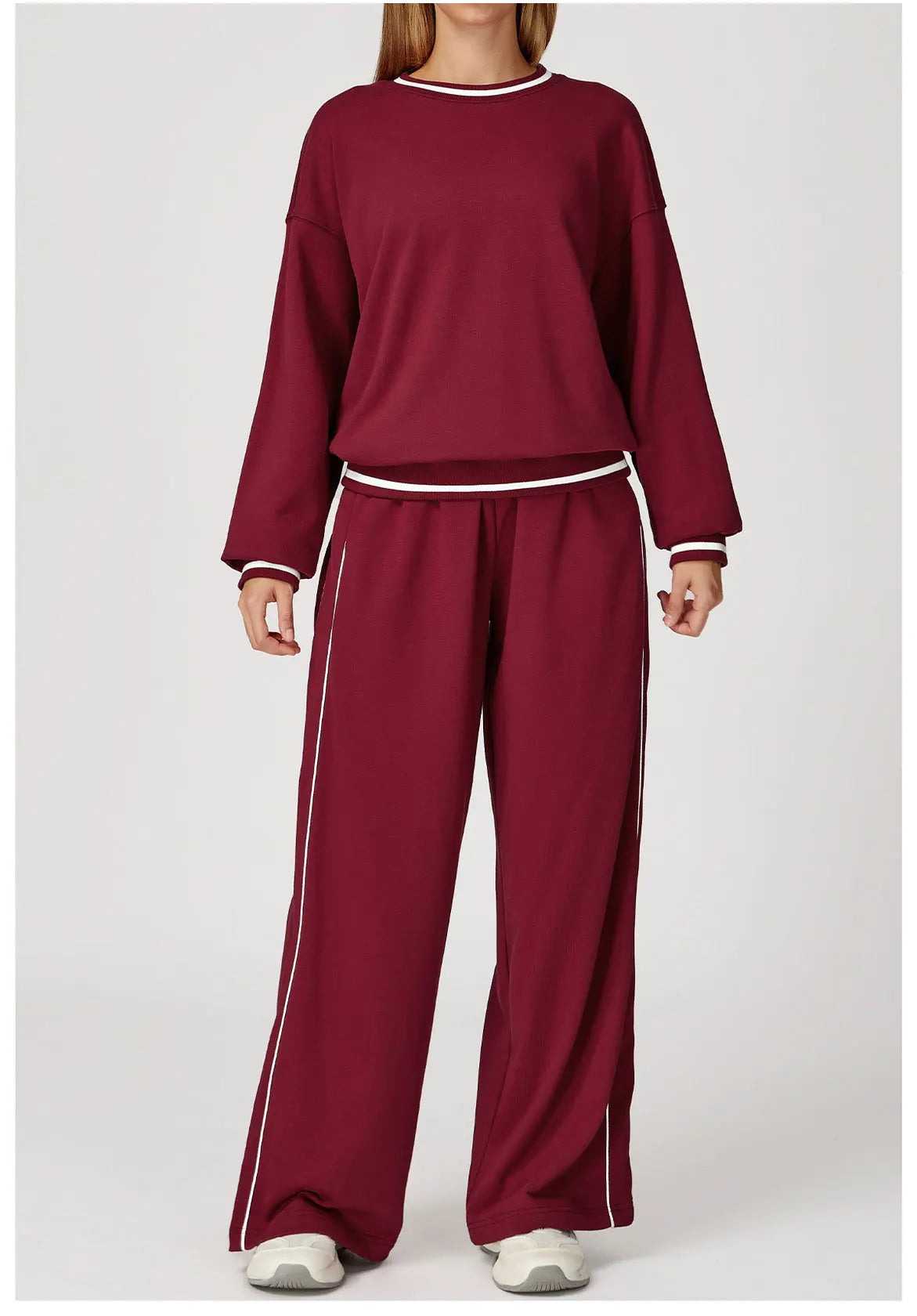 2PCS Winter Yoga Set Contrasting Hoodie Set Women's Tracksuit Comfortable Running Gym Set Women's Clothes Outdoor Sports Set