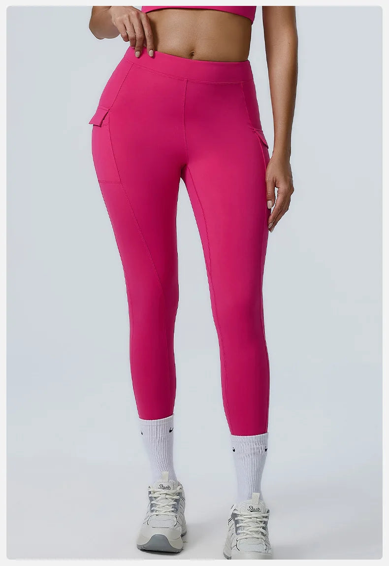 Women Yoga Pants High Waist Leggings Sport Gym Fitness Leggings Women Pocket Female Push Up Legging Tummy Control Running Tights
