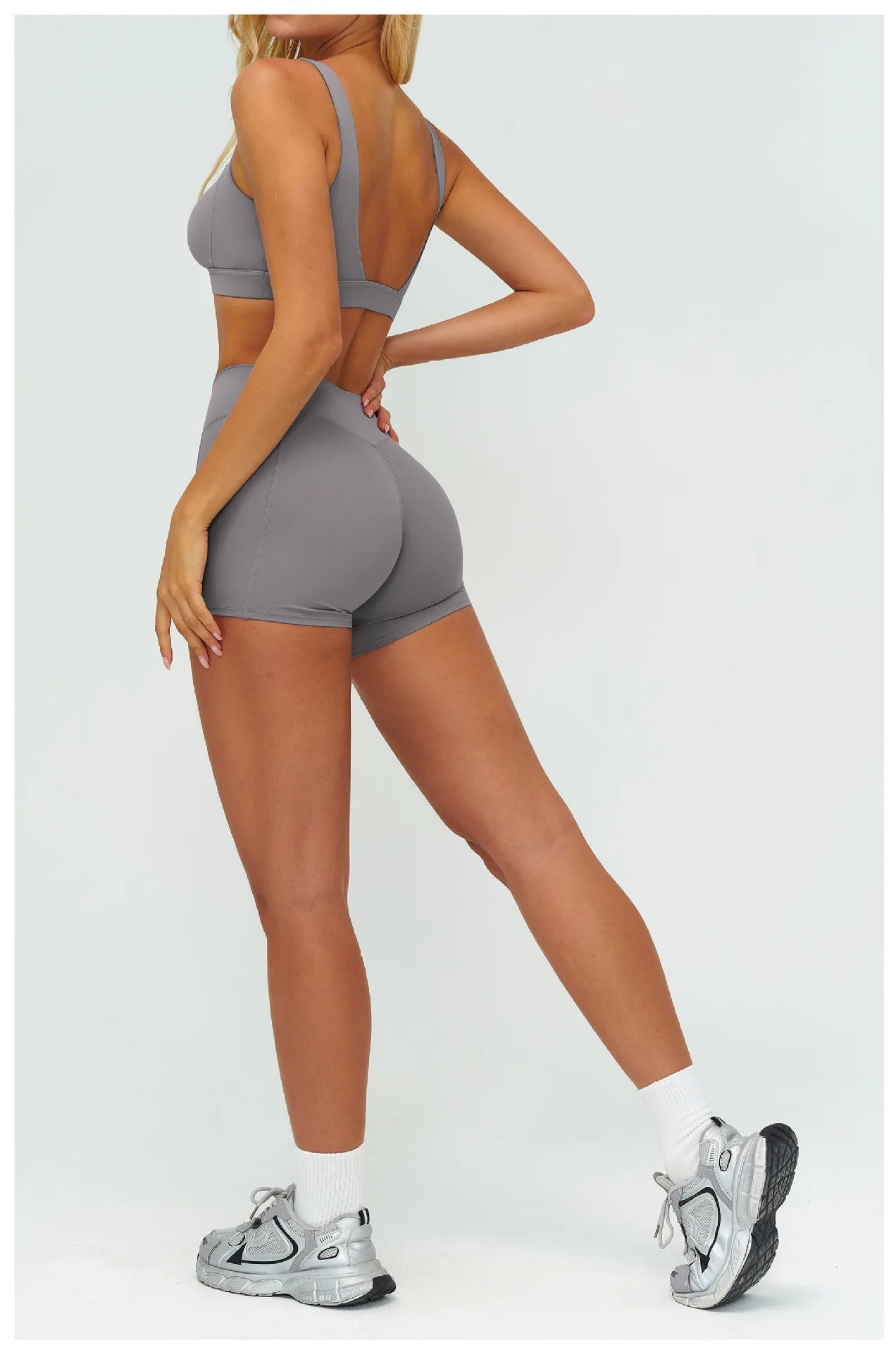 2PCS Yoga Set Women's Tracksuit Fitness Suit Sportswear Workout Sports Bra High Waist Leggings Gym Clothing Sports Shorts Suit