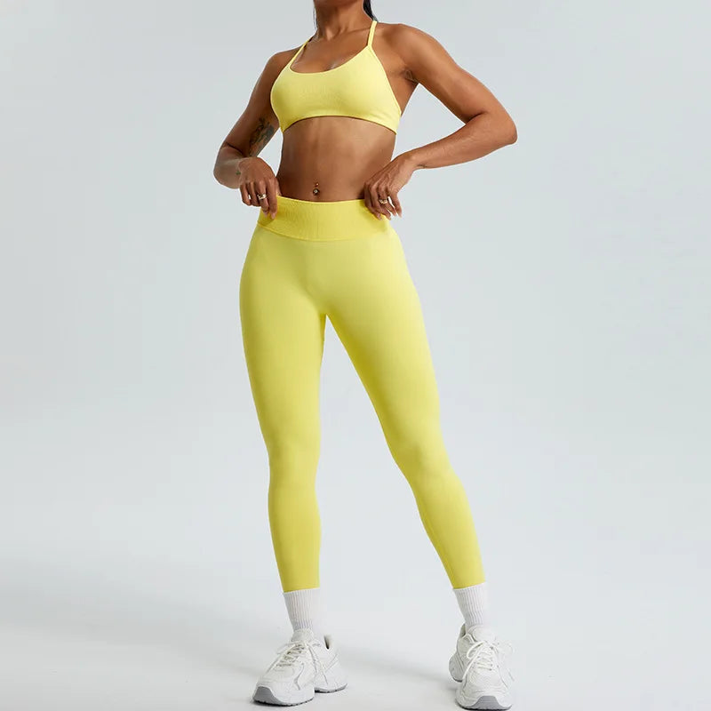 Seamless Yoga Pants Women High Waist Legging Ribbed Sport Gym Fitness Leggings Women Female Legging Tummy Control Running Tights