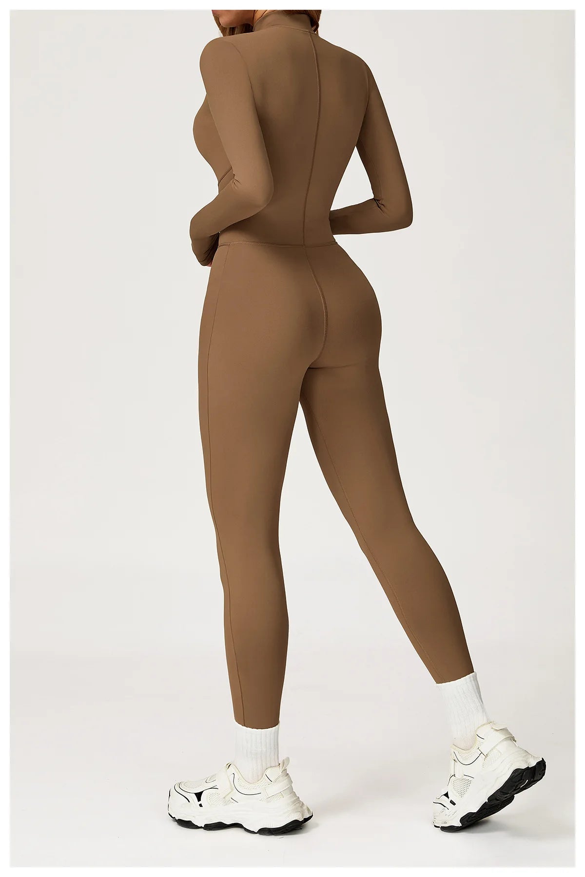 Yoga Overalls Long Sleeved Women's Sportswear Gym Boilersuit Zipper Jumpsuits Workout High-intensity Fitness Skin-tight Garment