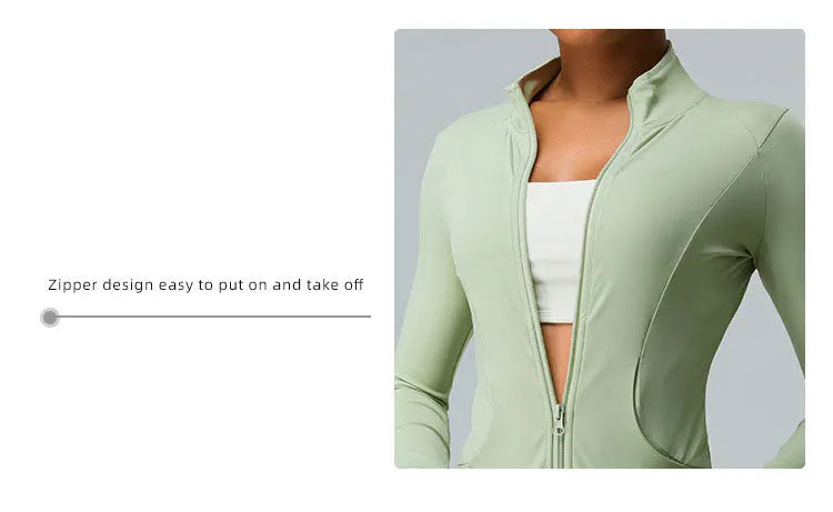 New Outdoor Running Yoga Jacket Elasticity Women's Sports Jacket Gym Sports Long Sleeves Women Quick-Drying Tights Zipper Hoodie