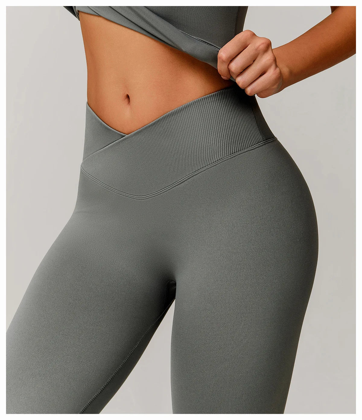 Seamless Yoga Leggings Women Fitness Leggings Running Cycling Pants Cross Waist Head Sports Legging High Waist Workout Gym Tight