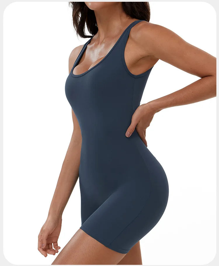 Yoga Jumpsuits Women Tracksuit Set Fitness Rompers Sexy One Piece Sports Bra Workout Bodysuit Sexy Back V Sportswear Gym Clothes