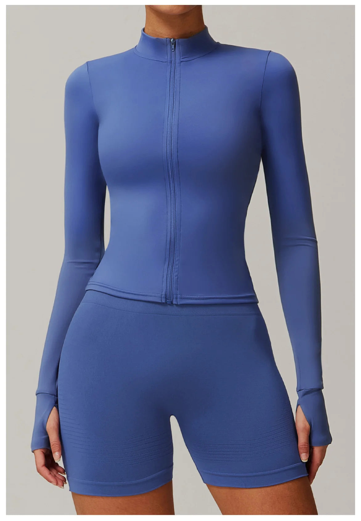 Women Zipper Jacket Yoga T-shirts Solid Sports Top Long Sleeve Crop Tops Running Shirts Sexy Quick Dry Fitness Gym Sport Wear