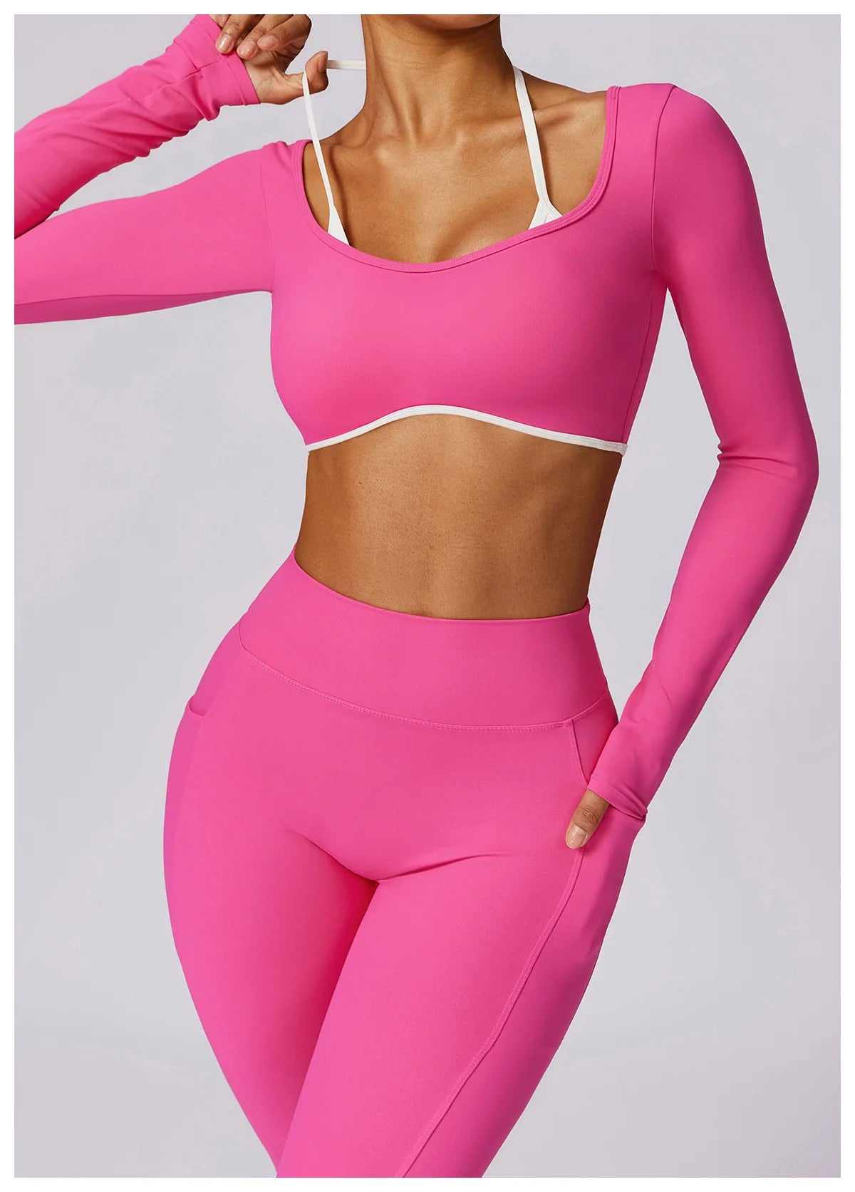 Hollowing Out Yoga Shirts For Women Long Sleeve Fitness Running Gym Clothes Workout Dry Fit Breathable High Elastic Sports Top