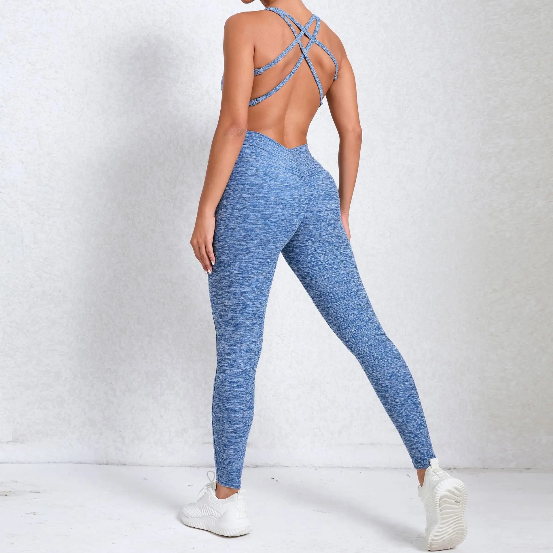 Yoga Set Jumpsuits Women Tracksuit Ribbed One Piece Fitness Rompers Sleeveless Backless Sportswear Gym Set Workout Clothes