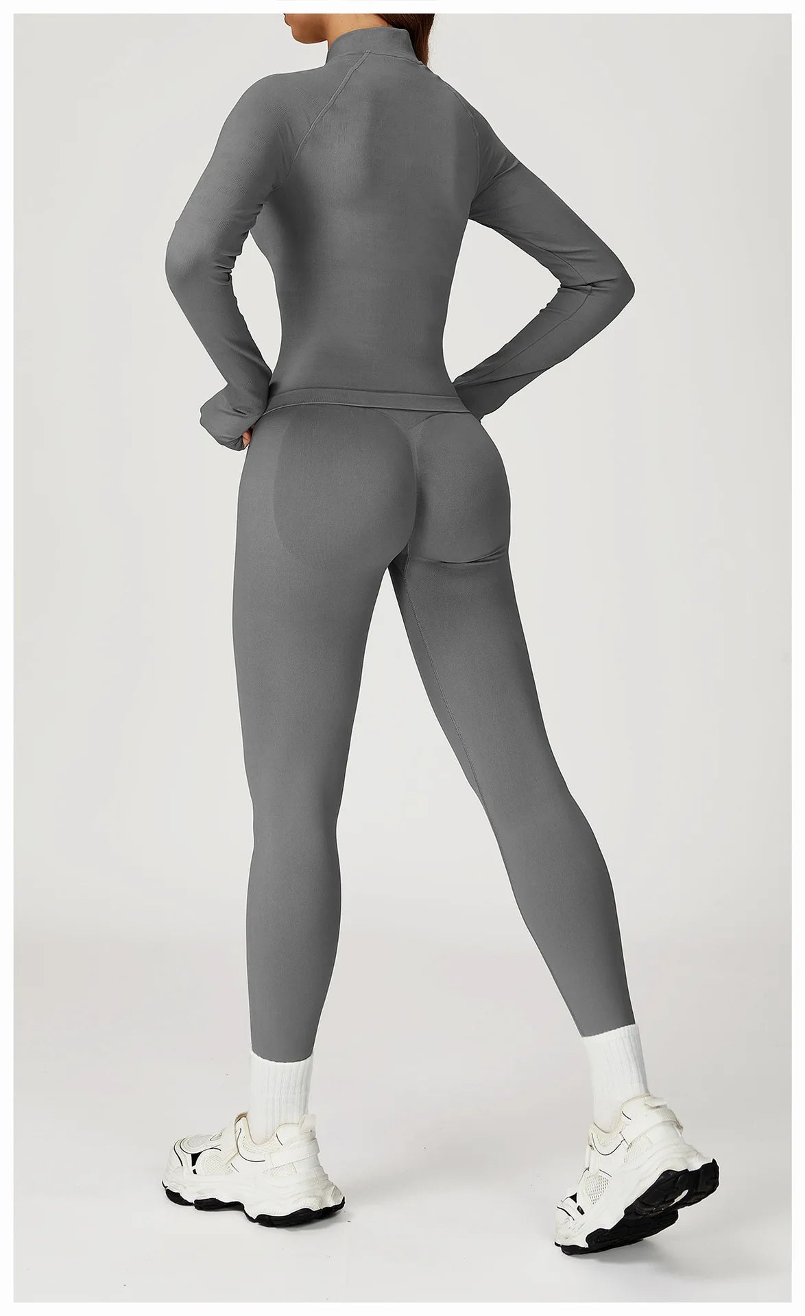 2PCS Seamless Yoga Set Gym Clothes Athletic Wear Women Fitness Set Tracksuits Sports Long Sleeved Gym Suit Leggings Sportswear
