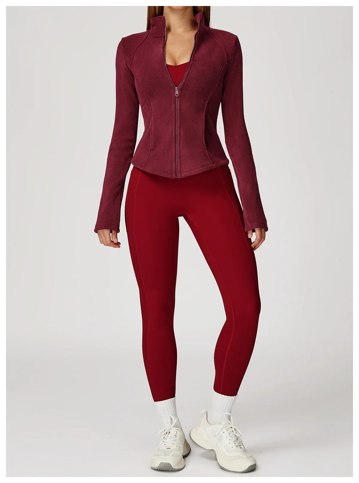 Winter Fleece Jacket for Women Yoga Long Sleeved Lamb Fleece Jacket Fleece Outdoor Top Thickened Warm Jacket for Women Top