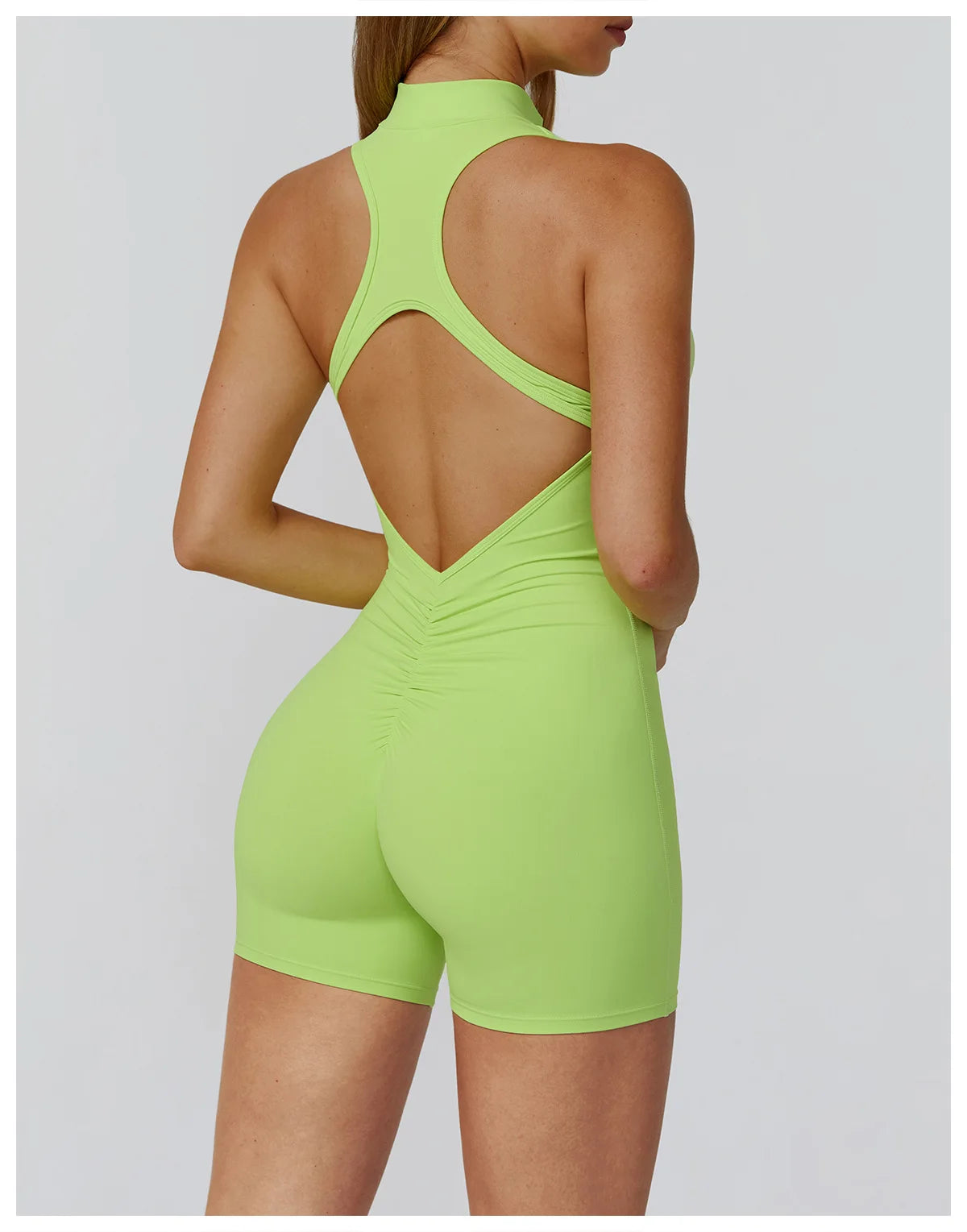 Scrunch Sports Overalls Gym Jumpsuit Women's Fitness Suit Short Sets for Woman Tracksuit Yoga Clothing Zipper Workout Sportswear