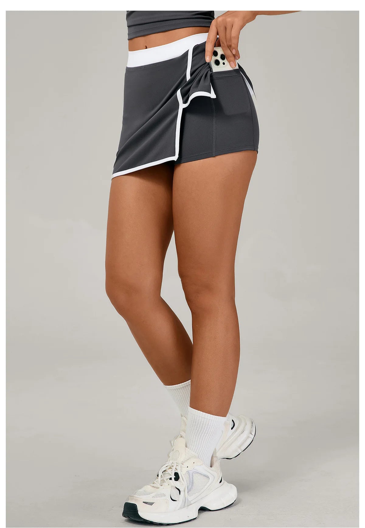 Color Blocking Sports Short Skirt Women's Yoga Short Skirt Tight Fitting Splicing Anti Glare Running Fitness Yoga Tennis Skirt