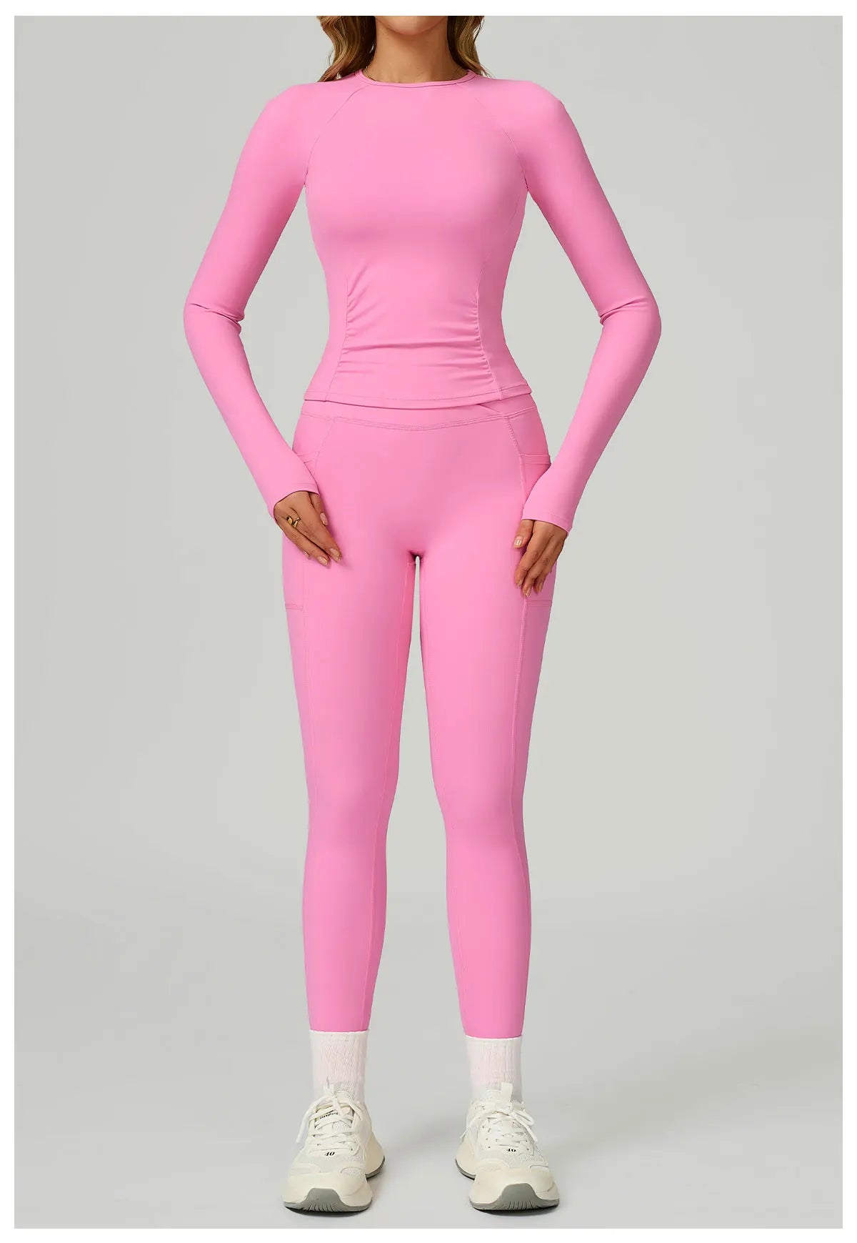 2 Pieces Yoga Suit Women Sports Set Quick-Drying Gym Set Women Tracksuit Running Workout Long Sleeve Sports Yoga Clothing