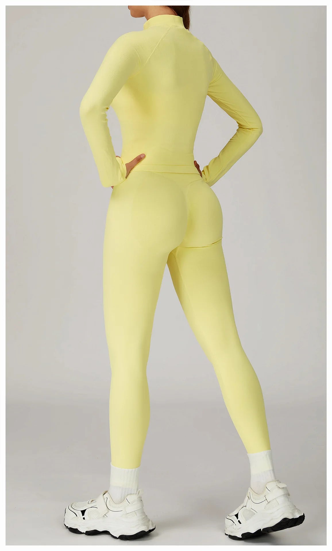 2PCS Seamless Yoga Set Gym Clothes Athletic Wear Women Fitness Set Tracksuits Sports Long Sleeved Gym Suit Leggings Sportswear