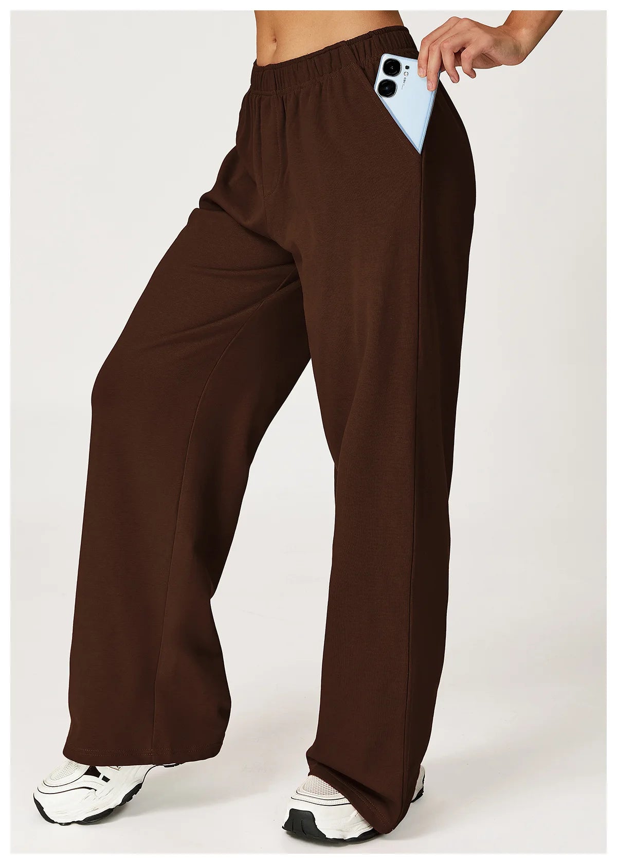 Winter High Waisted Long Sweatpants Women's Yoga Pants Wide Leg Straight Leg Loose Pants Outdoor Running Sports Sweatpants