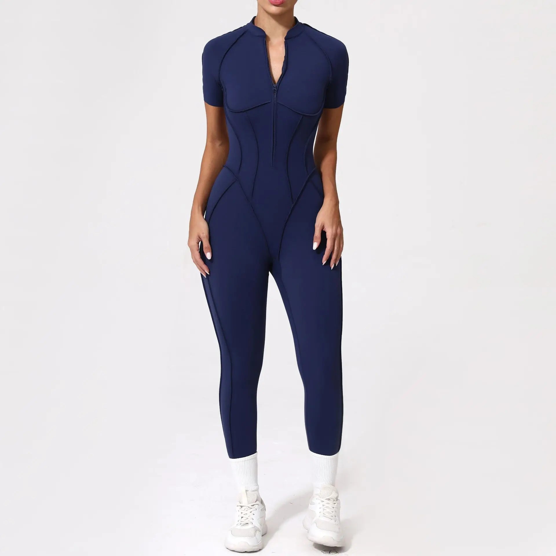 Gym Jumpsuit Women's Fitness Suit Zipper Long Sleeved Sets Sports Overalls for Woman Tracksuit Yoga Clothing Workout Sportswear