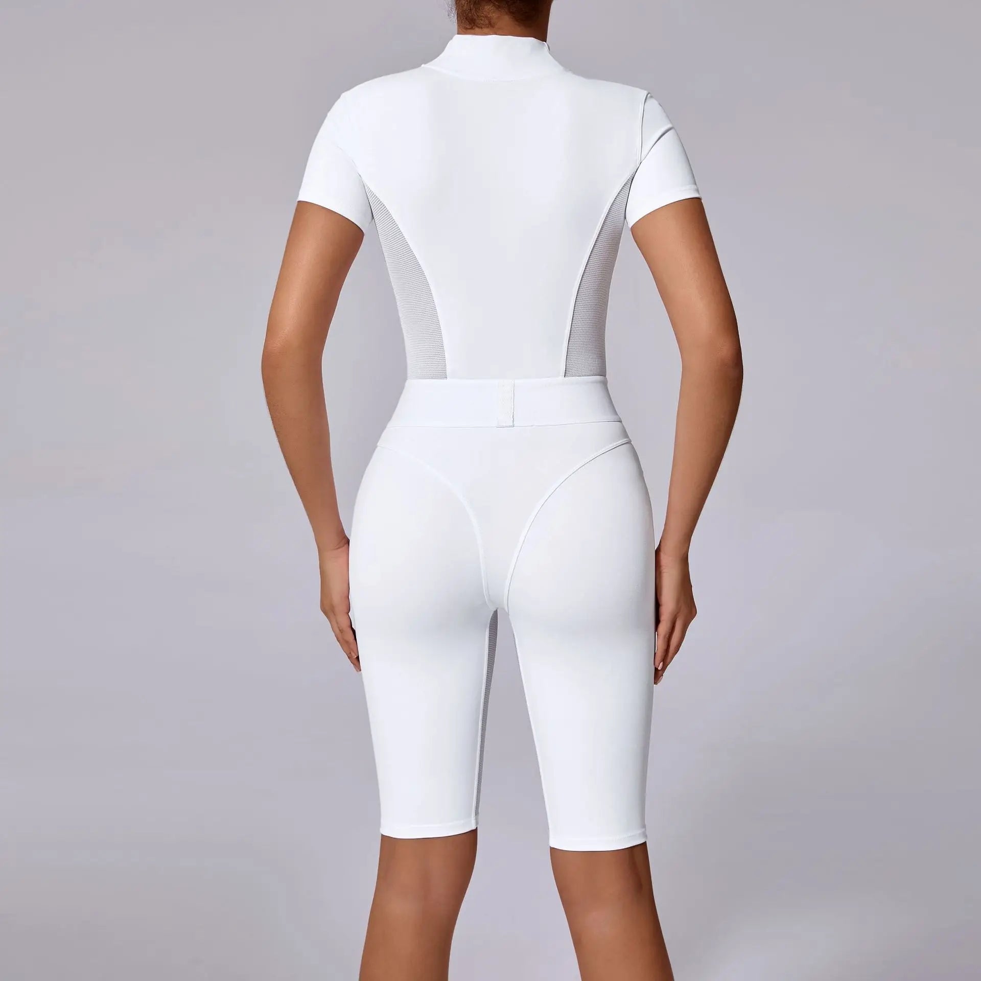 Women's Tracksuit Jumpsuits One-Piece Suit Zipper Short SleevesYoga Set Gym Push Up Workout Clothes Fitness Bodysuit Sportswear