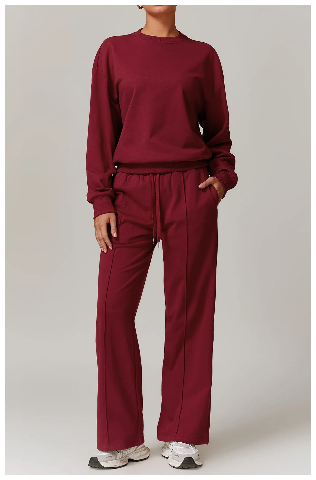 Winter High Waist Loose Fit Sports Sweatpants for Women Pocket Straight Leg Casual Pants Fitness Running Sports Pants for Women