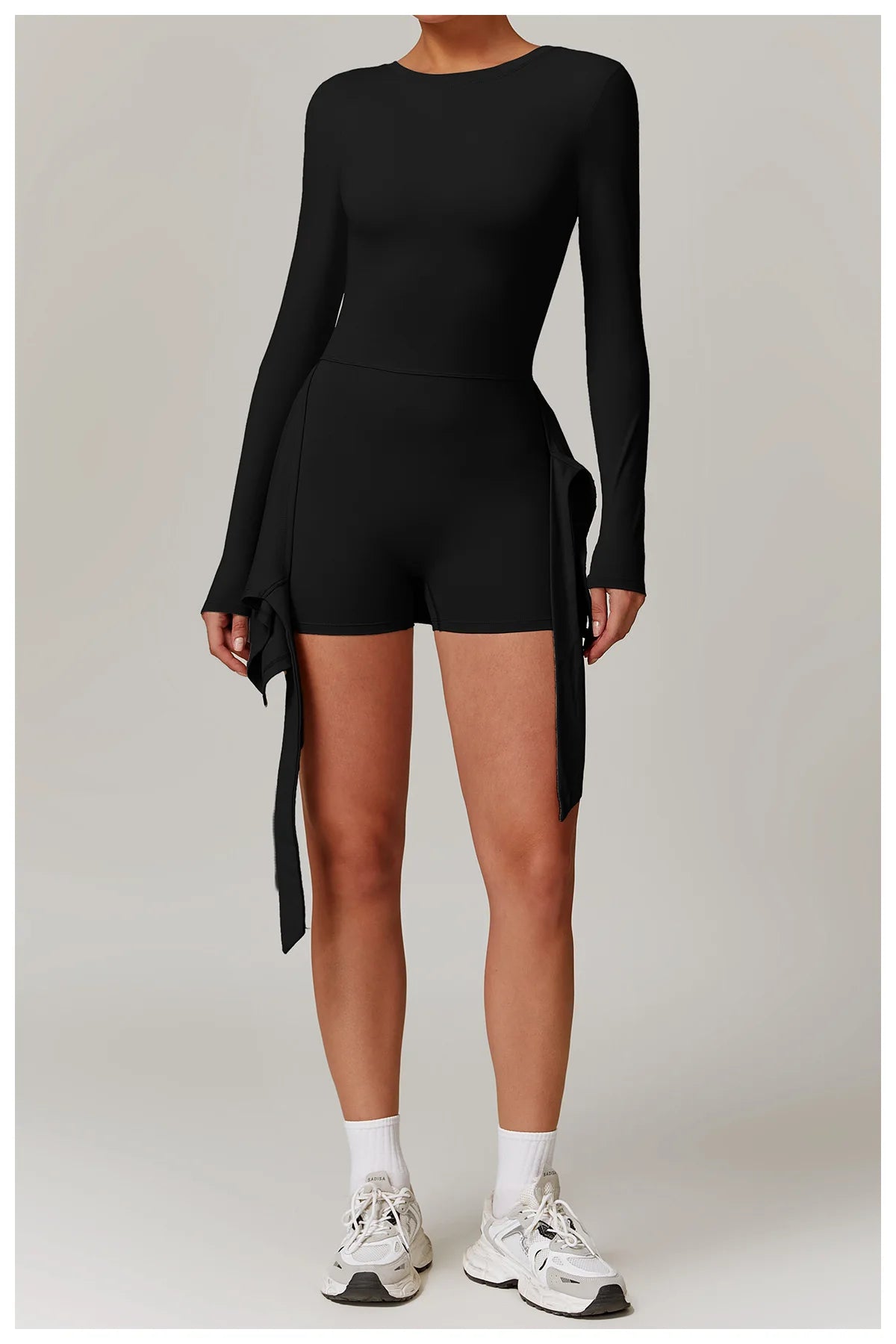 Short Sports Jumpsuit Long Sleeved Gym Set Women Yoga Clothes Rompers Workout One-piece Suit Female Outdoor Recreation Bodysuits