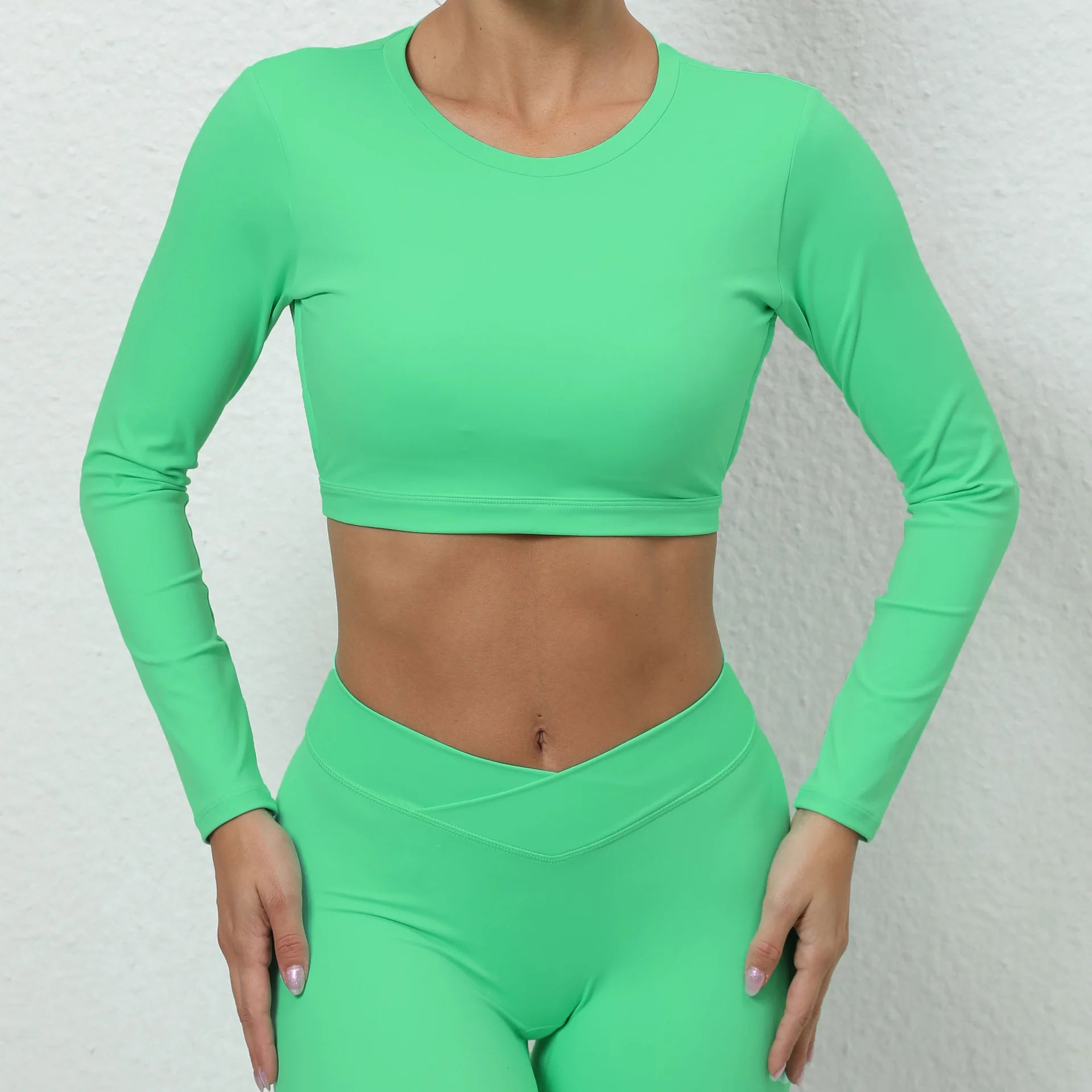 Women Long Sleeve Sport Shirt Hollow Out Yoga Tops Workout Running T-Shirt Girls Slim Gym Push Up Fitness Crop Top Female