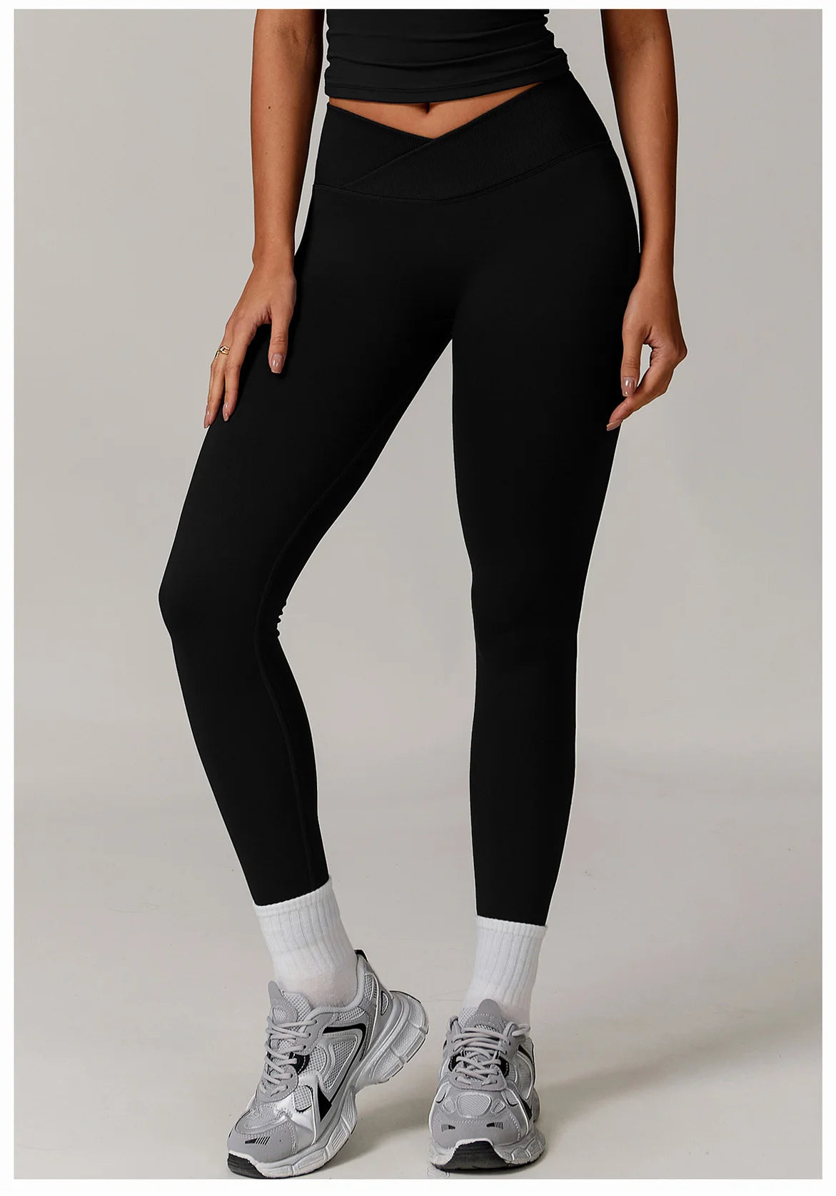 Seamless Yoga Leggings Women Fitness Leggings Running Cycling Pants Cross Waist Head Sports Legging High Waist Workout Gym Tight