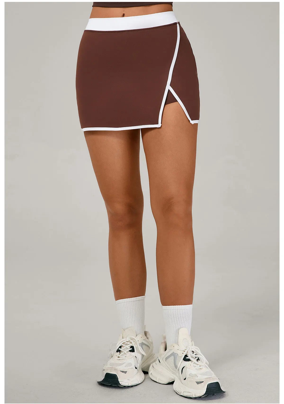 Color Blocking Sports Short Skirt Women's Yoga Short Skirt Tight Fitting Splicing Anti Glare Running Fitness Yoga Tennis Skirt