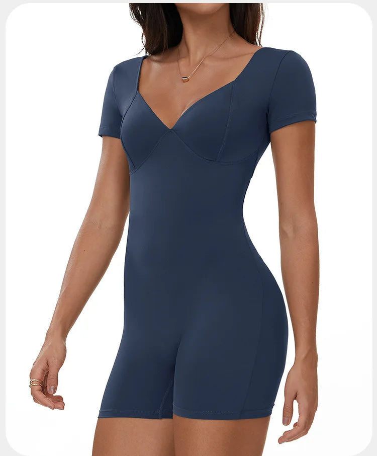 Yoga Jumpsuit Sexy Back V Rompers Gym Set Women Training Yoga Suit Sportswear Women Sports Jumpsuit Fitness Workout Bodysuits