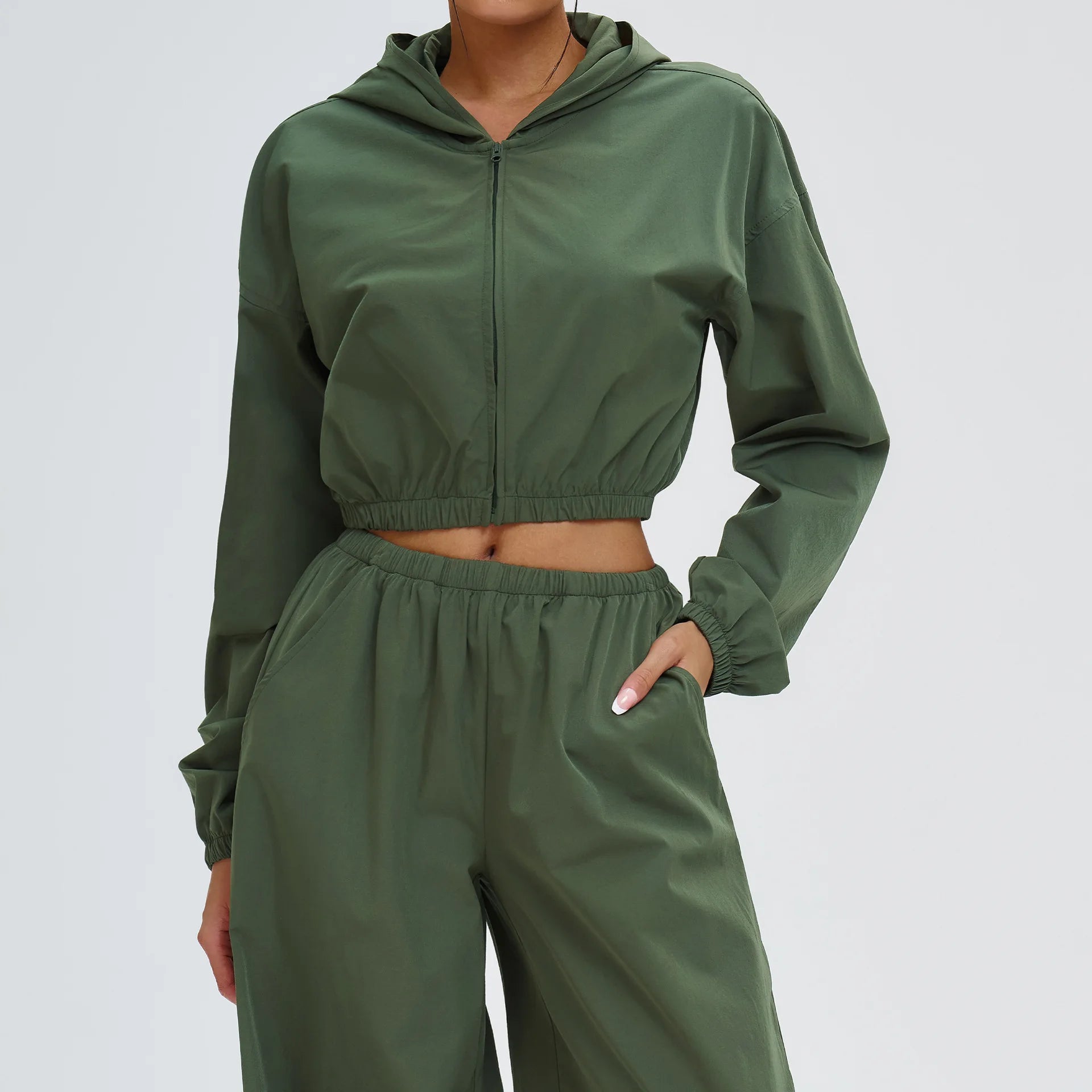 New Yoga Long Sleeve Outdoor Sunscreen Coat Women's Zipper Windproof Hoodie Sports Coat Cycling and Mountaineering Outerwear Top