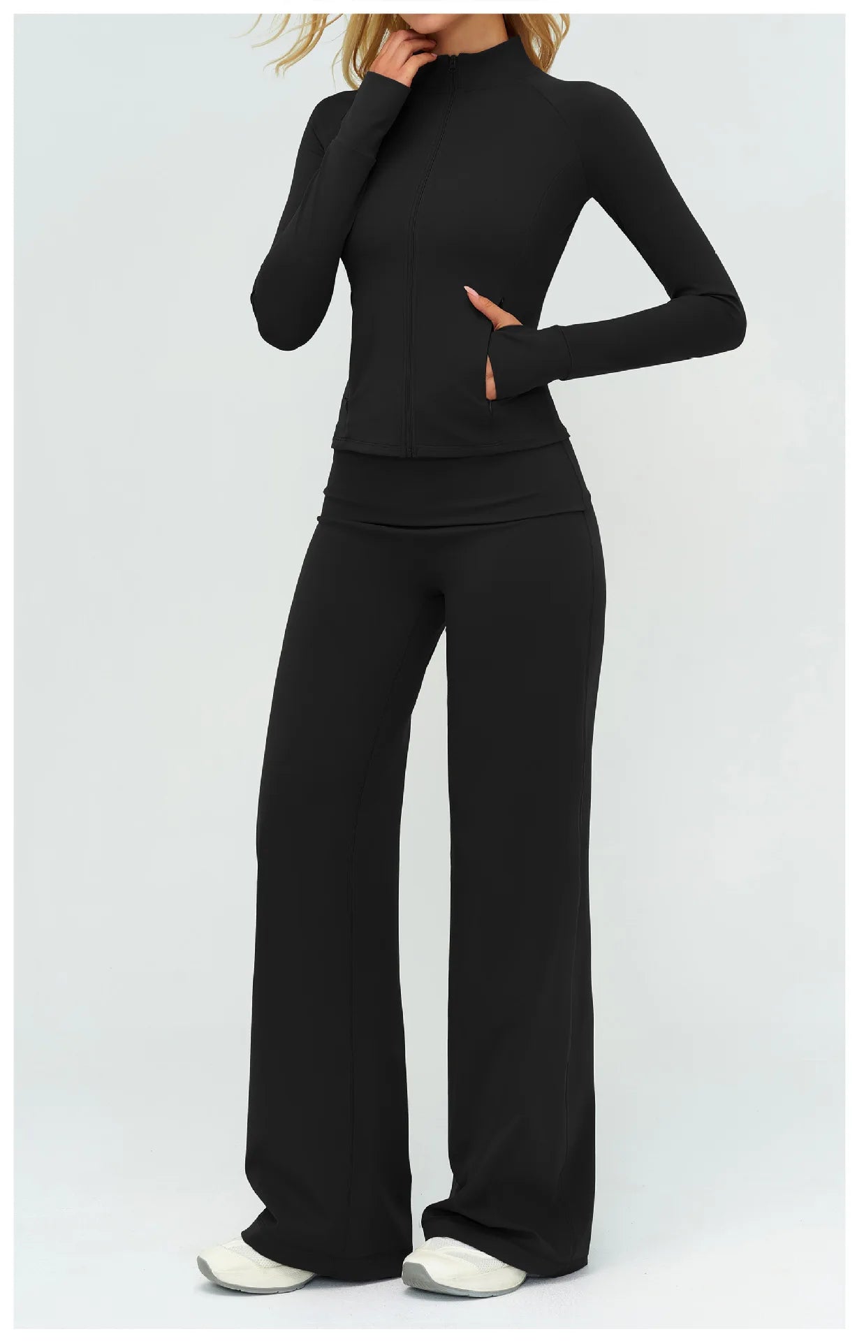 2/3PCS Women Tracksuit Yoga Set Sportswear Workout Clothes Athletic Wear Gym Outfit Fitness Bra Crop Top Long Sleeve Sports Suit