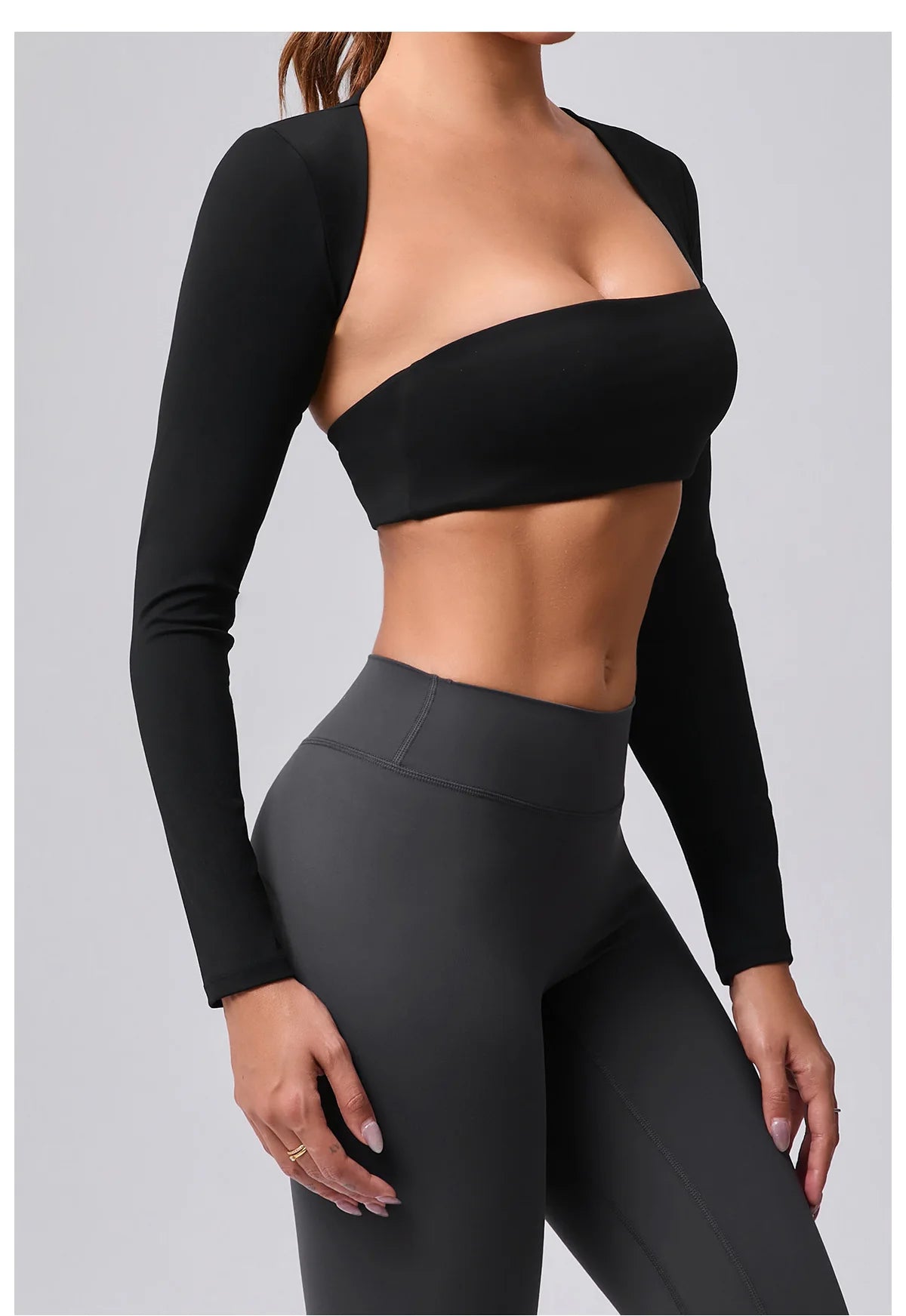 Women Yoga Shirts Crop Top Sexy Long Sleeves Shirts for Women Yoga Sports Running Fitness Gym Clothes Push Up Workout Tops
