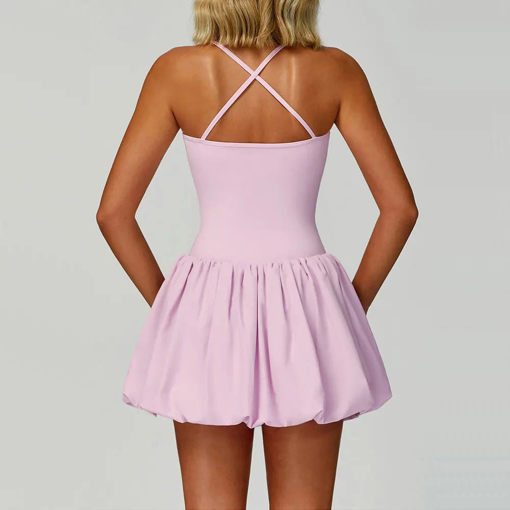 Rompers Women Yoga Jumpsuit Set Sexy Anti Glare One-Piece Jumpsuit Dance Ballet Sports Dress Gym Push Up Running Tennis Sports