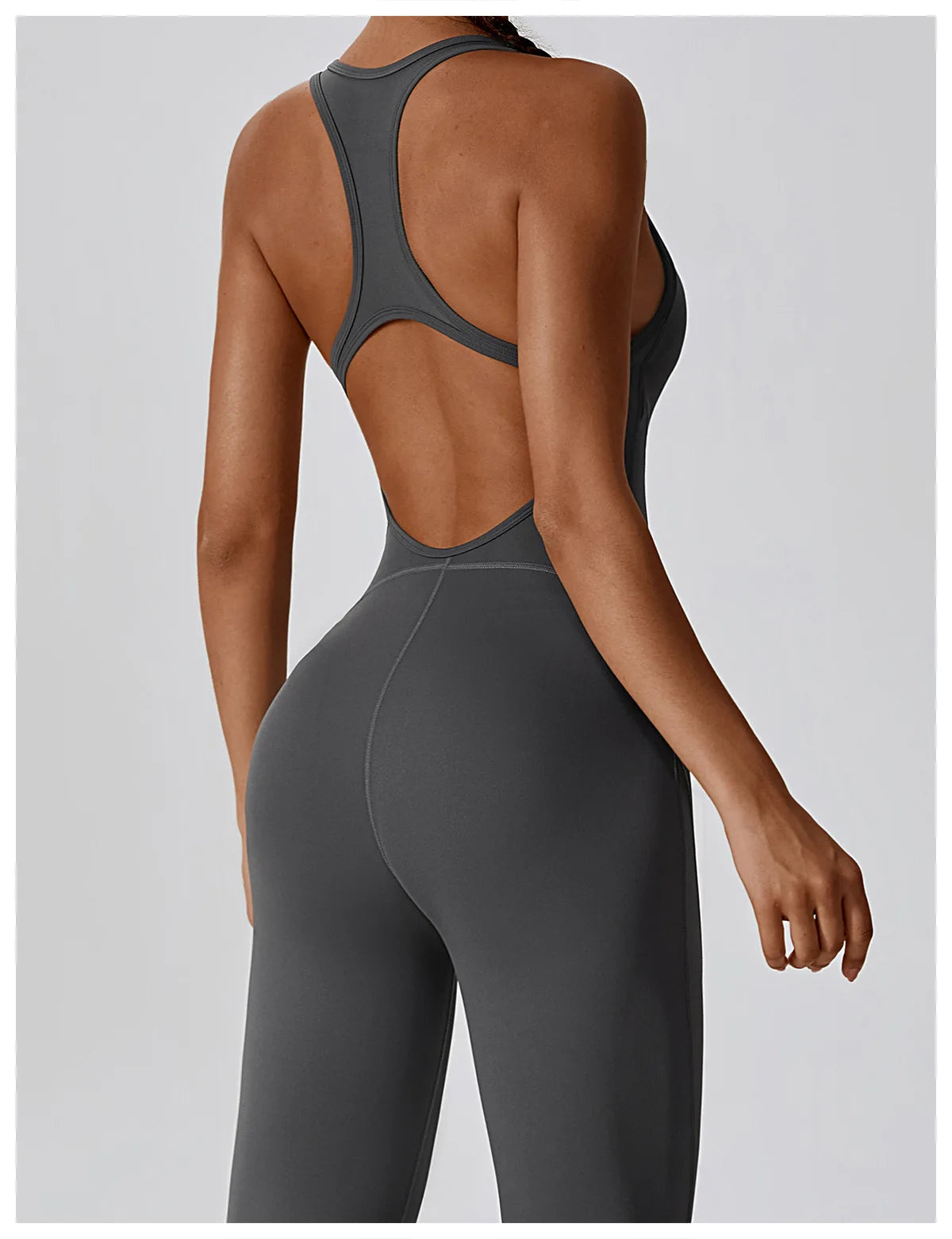Open Back Jumpsuit for Women Workout Gym Romper Padded Yoga Set V Neck Gym Suit Backless Bodysuit Fitness Padded Gym Clothing
