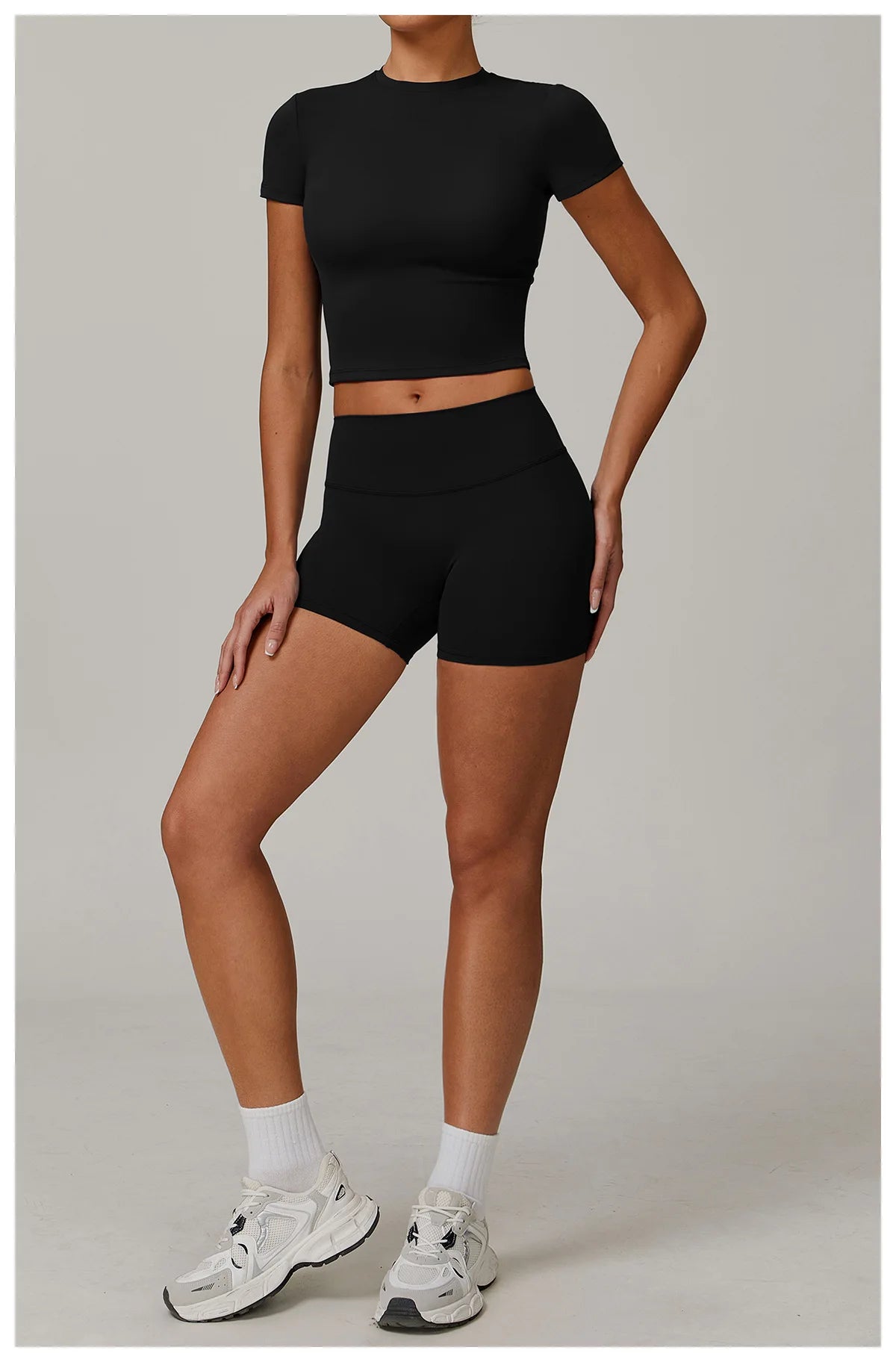 2PCS Yoga Set Sports Suit For Women Fitness Short Sleeve Tracksuits Sports Bra High Waist Leggings Gym Sports Clothes Sportswear