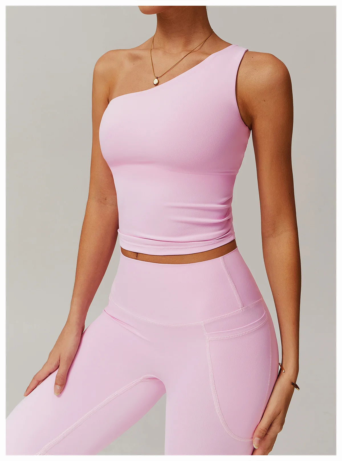 Women Single Shoulder Yoga Sports Bra Breathable Shock Proof Gym Workout Fitness Push up Top Yoga Running Sportswear Vest Bra